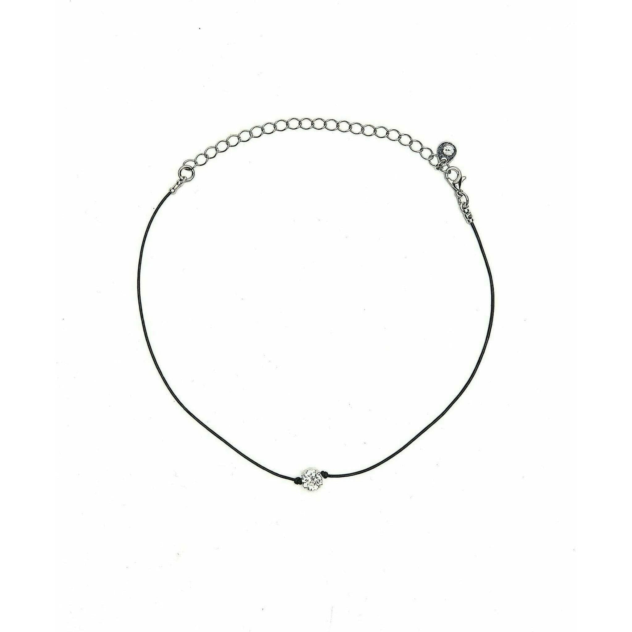 Leather Crystal Choker.