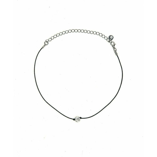 Leather Crystal Choker