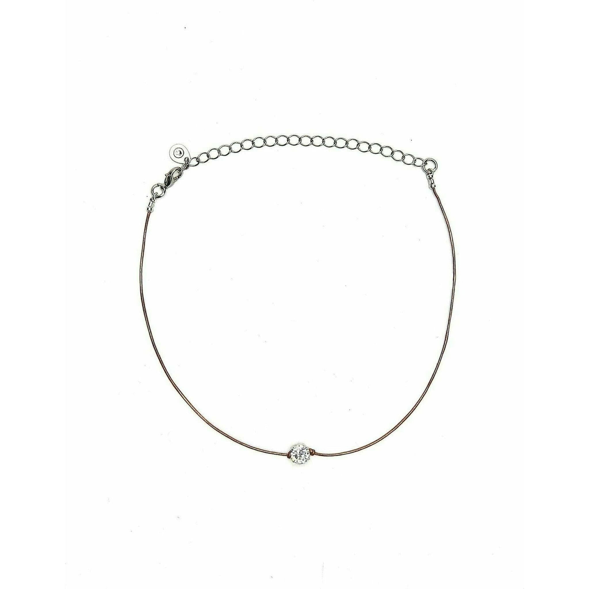 Leather Crystal Choker.