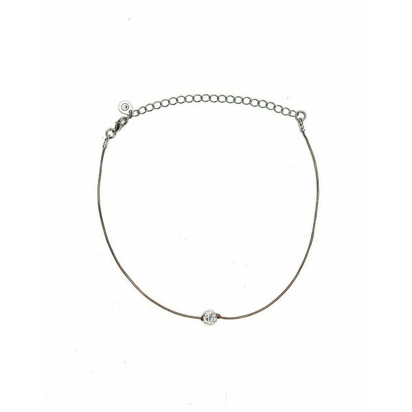 Leather Crystal Choker