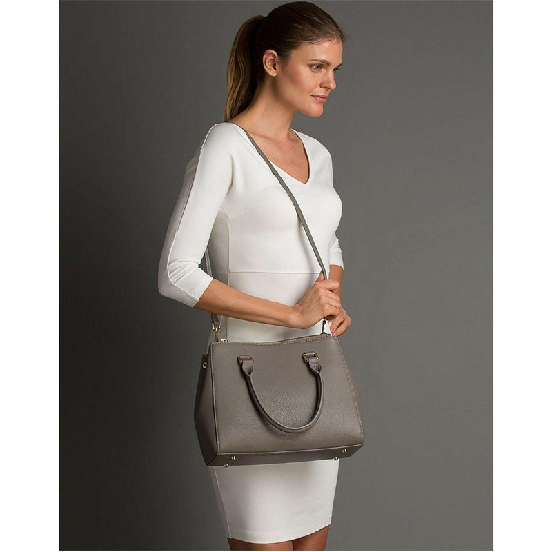 Leather Gray Satchel Bag