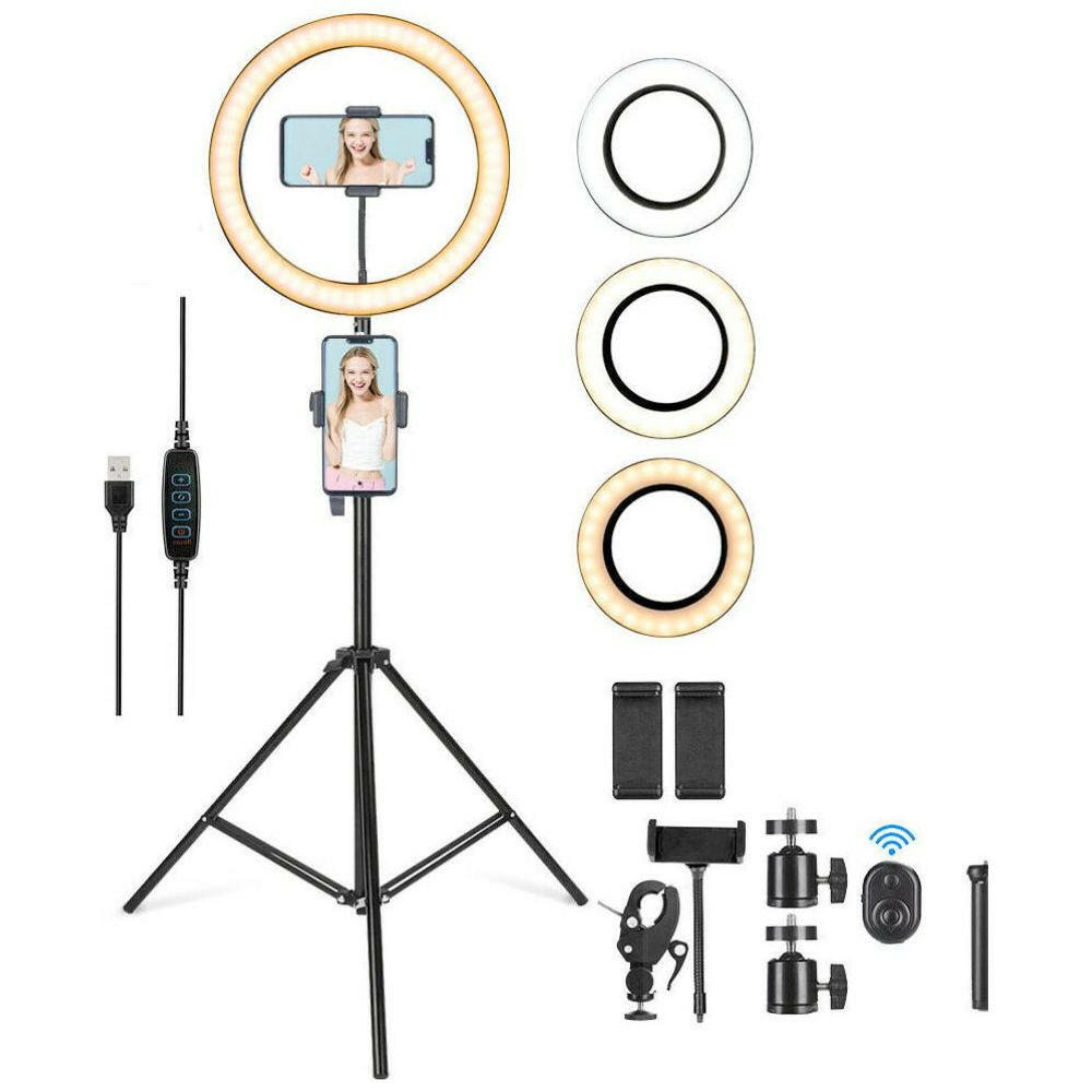 LED Ring Light with Phone Tripod Stand Kit 10".