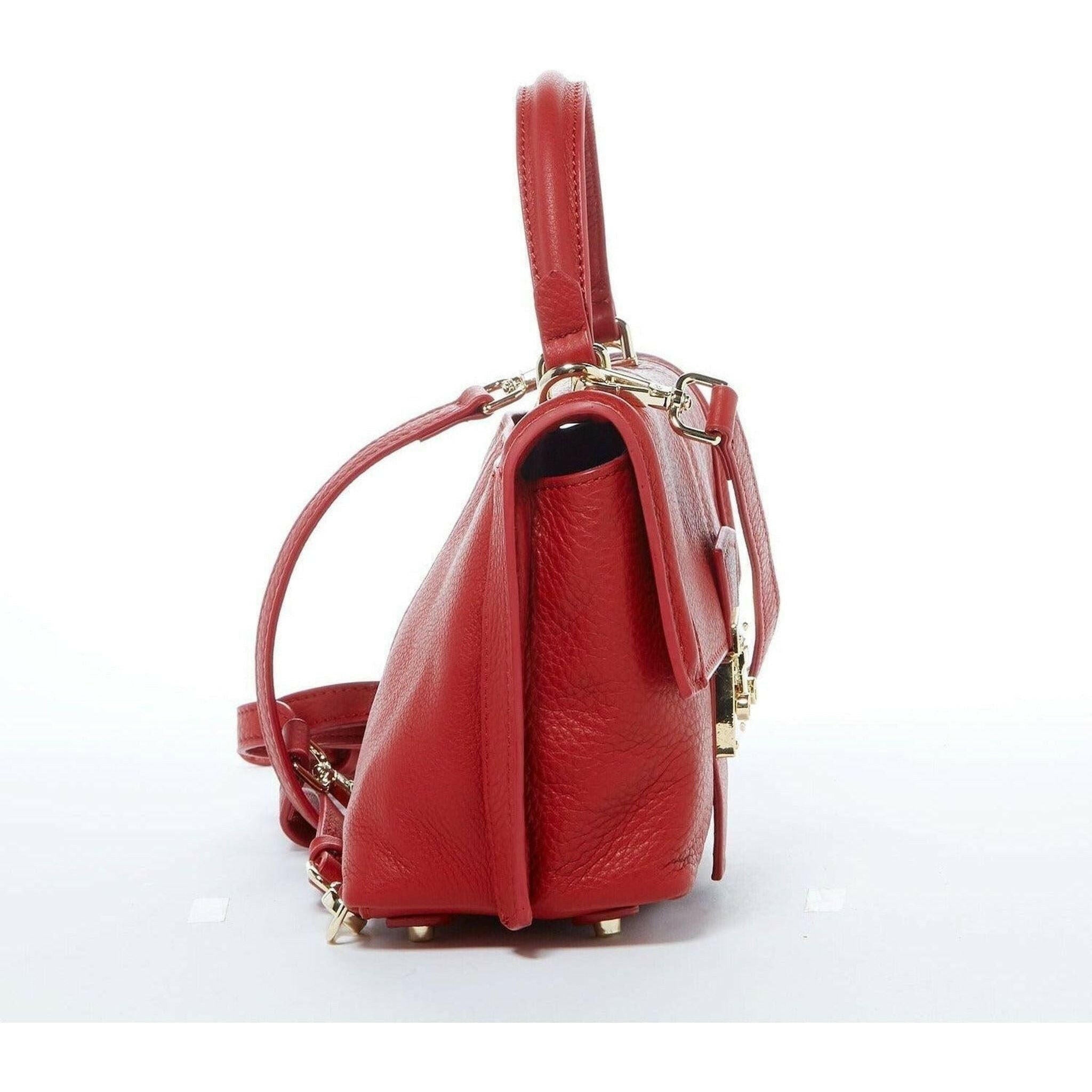 Linda Red Leather Backpack Purse.