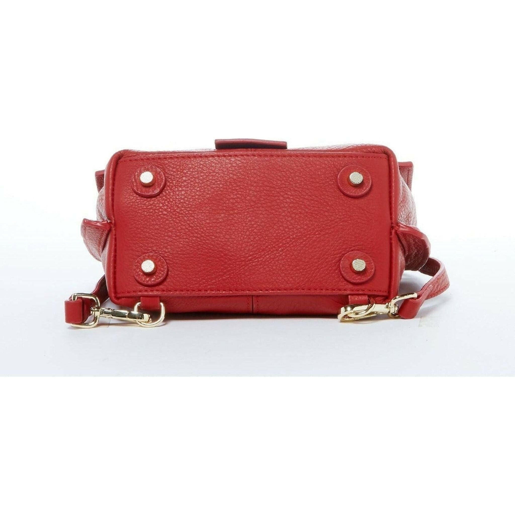 Linda Red Leather Backpack Purse.