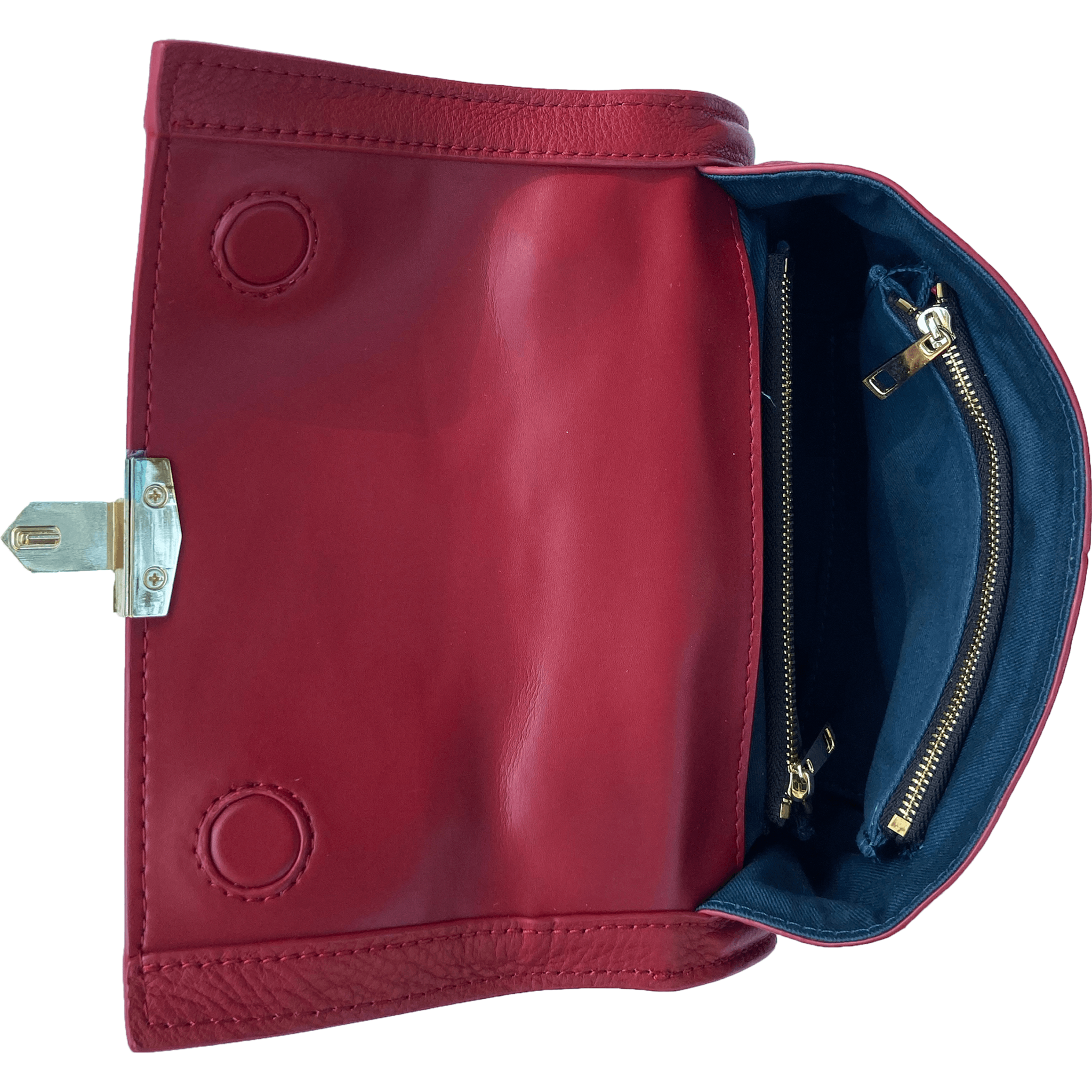 Linda Red Leather Backpack Purse.