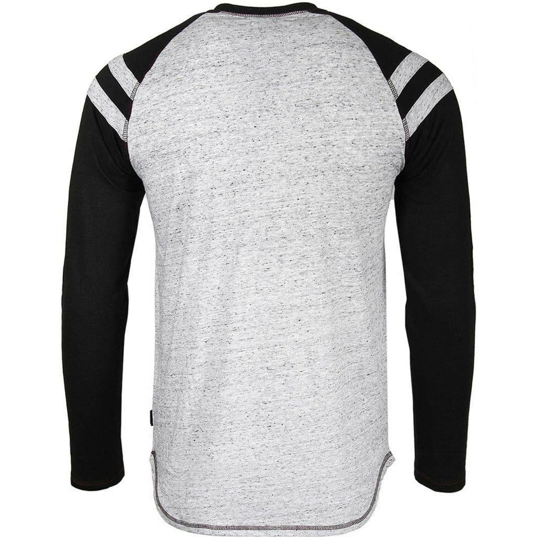 Long Sleeve Striped Arm Raglan Henley.