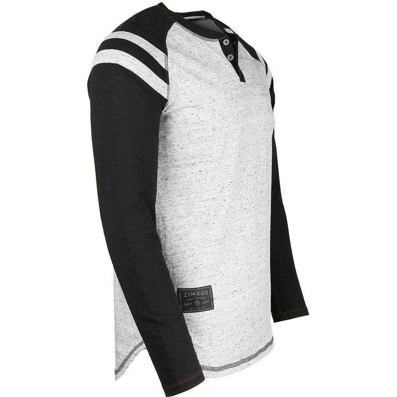 Men's Long Sleeve Striped Arm Raglan Henley