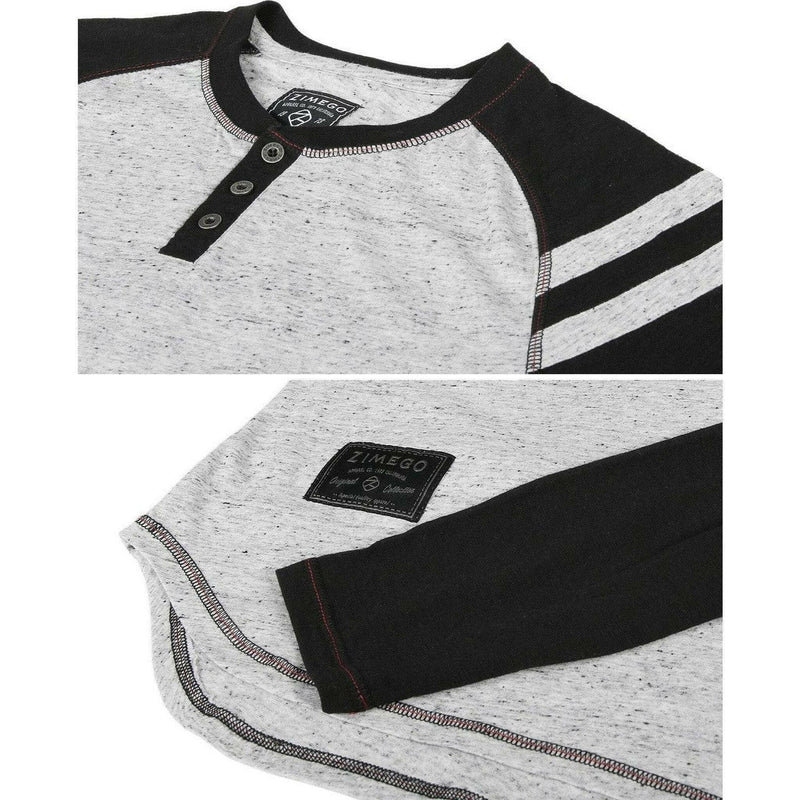 Men's Long Sleeve Striped Arm Raglan Henley