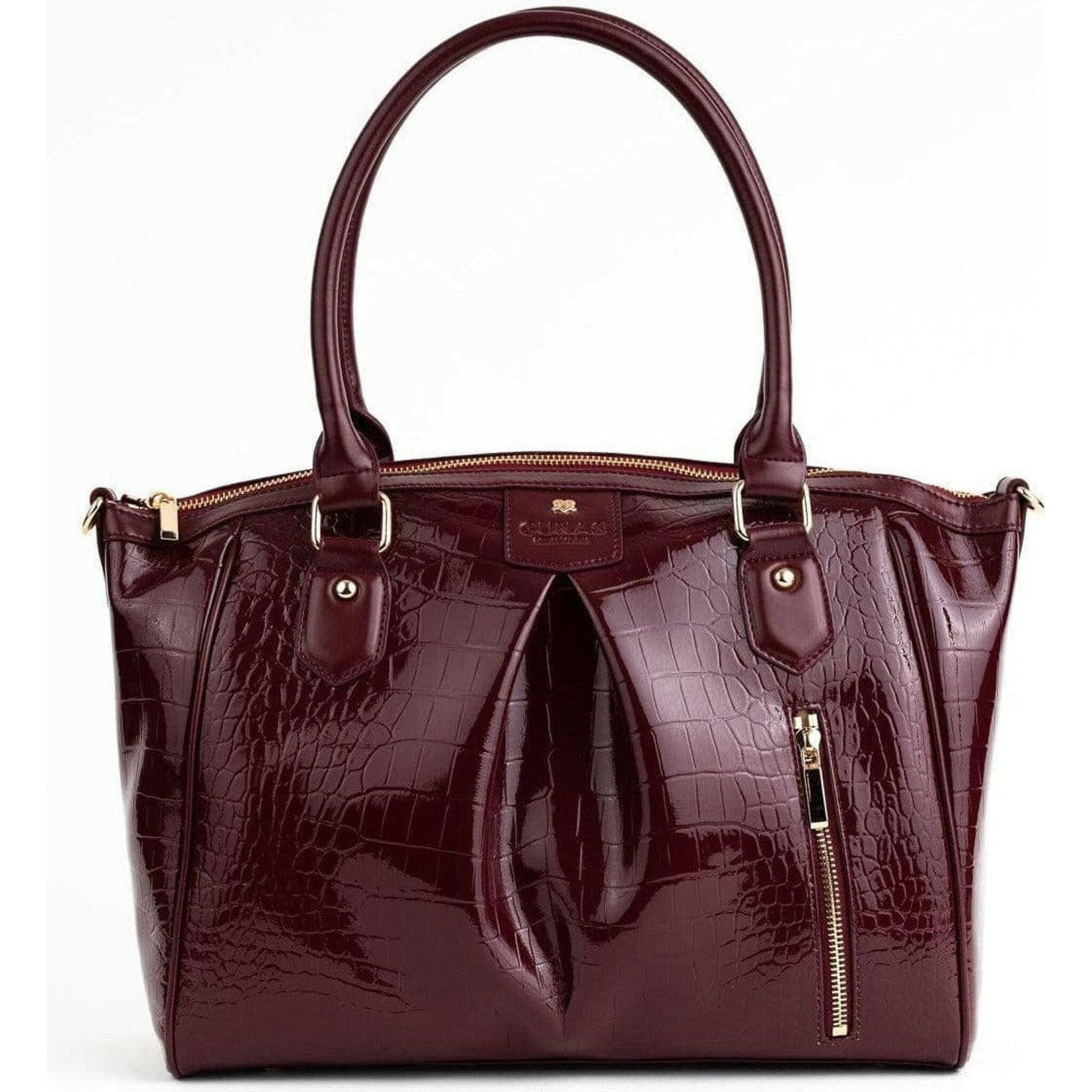 Madison - Burgundy Croc Vegan Bag.