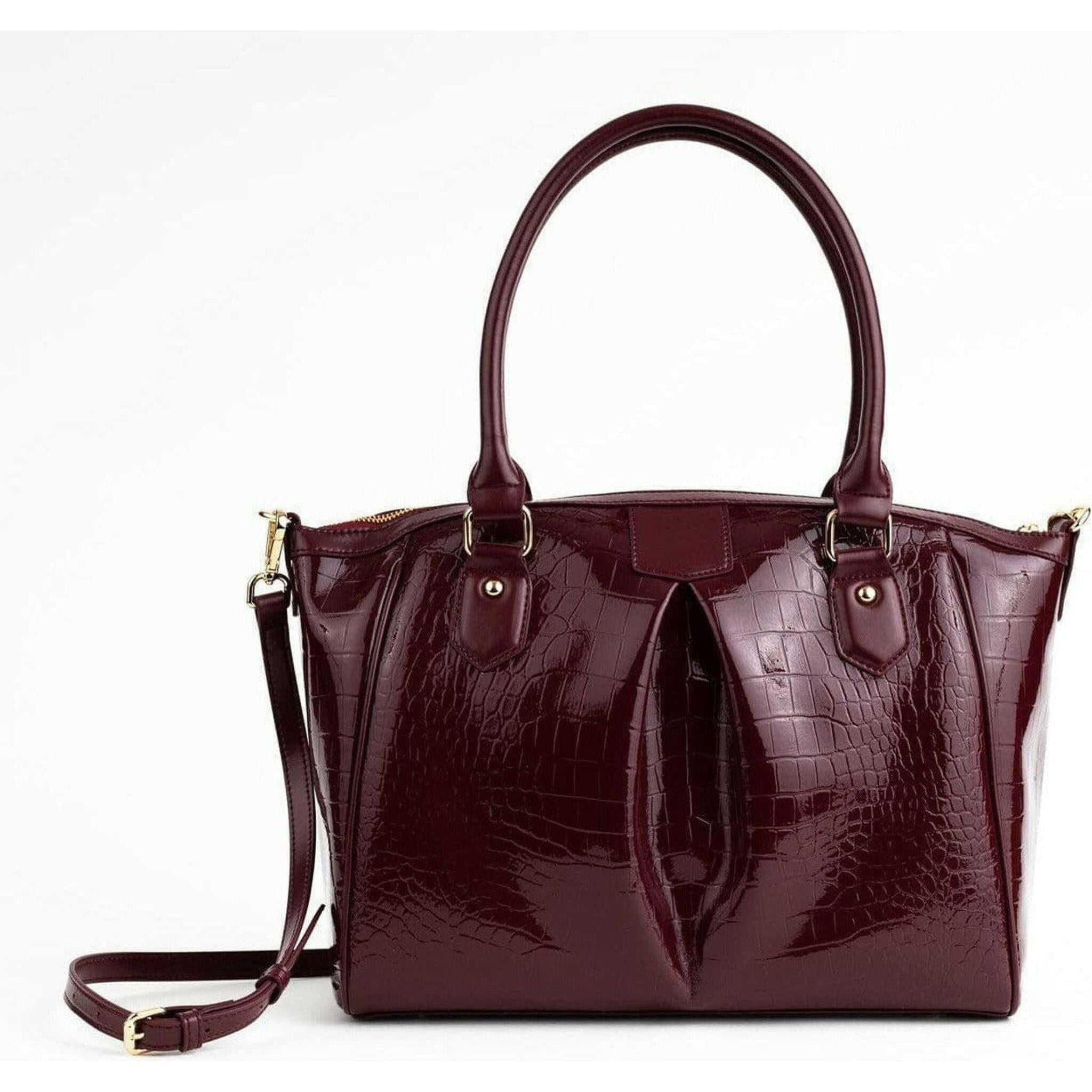 Madison - Burgundy Croc Vegan Bag.