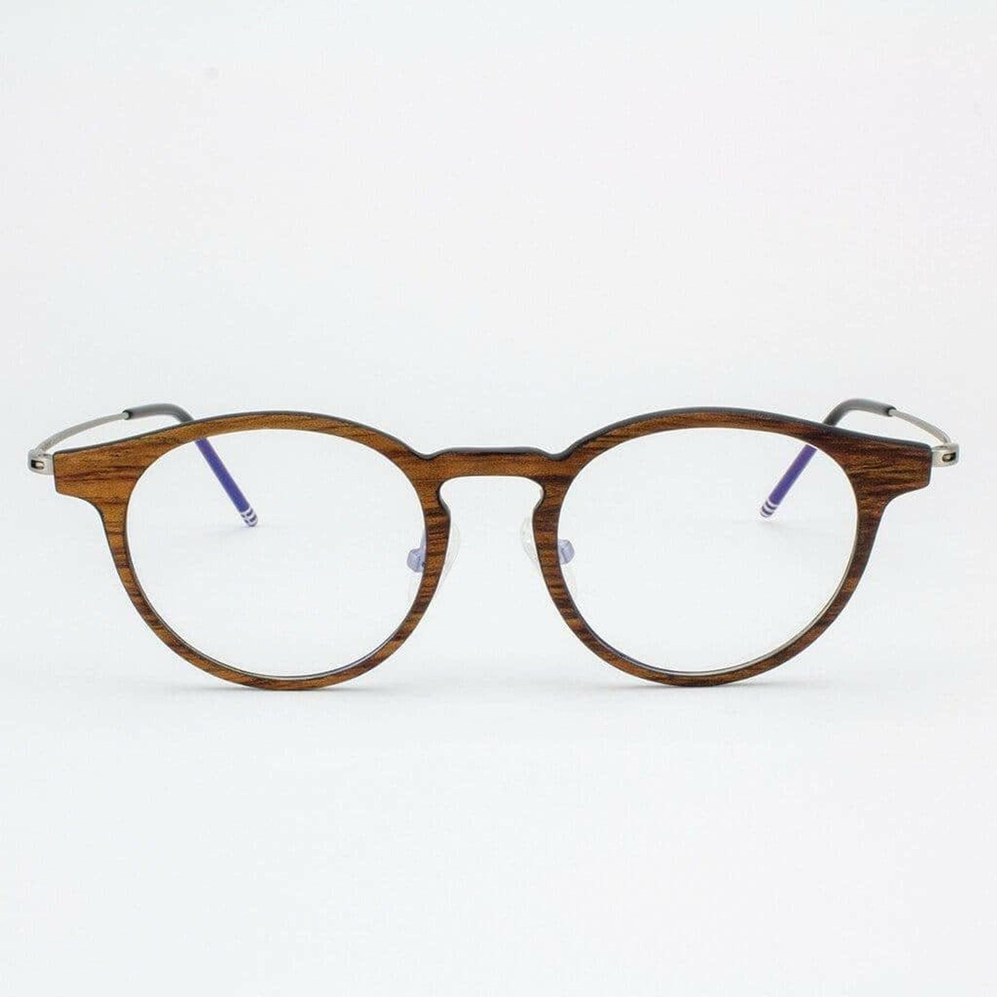 Marion - Featherlight Titanium & Wood Eyeglasses.