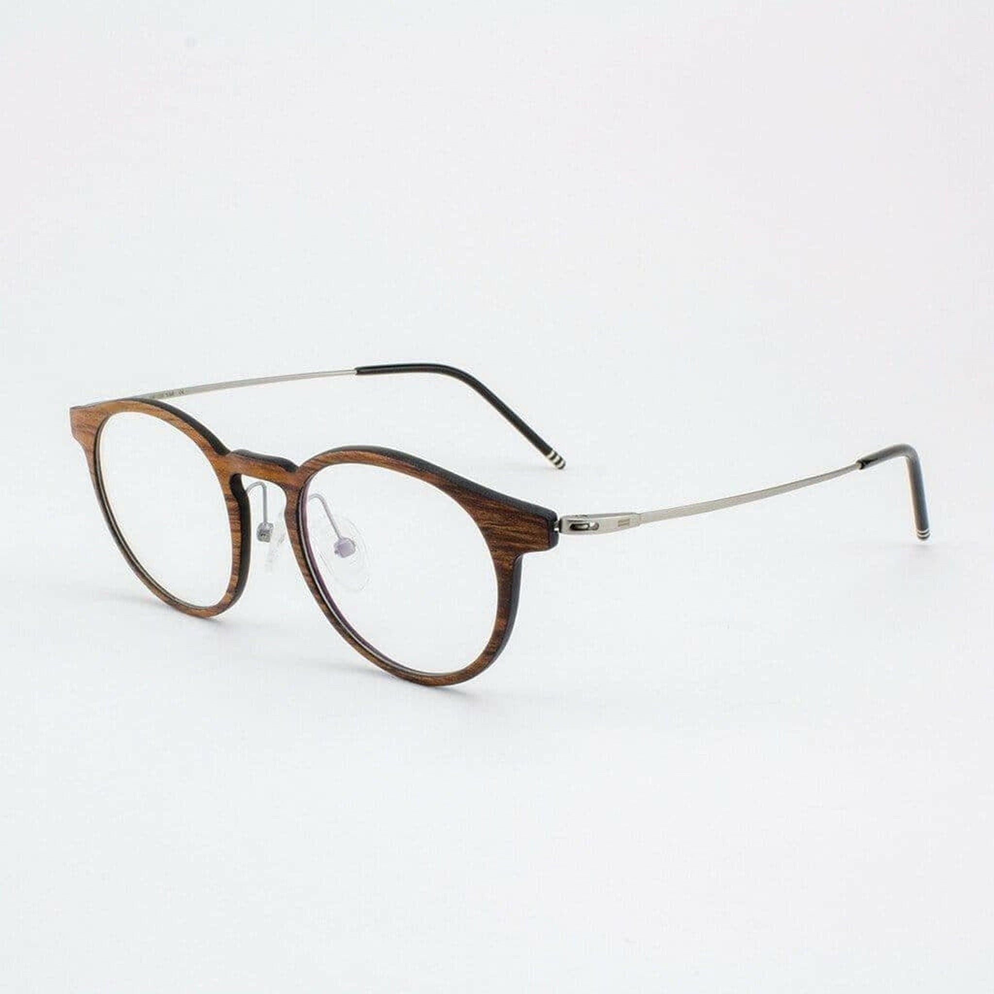 Marion - Featherlight Titanium & Wood Eyeglasses.