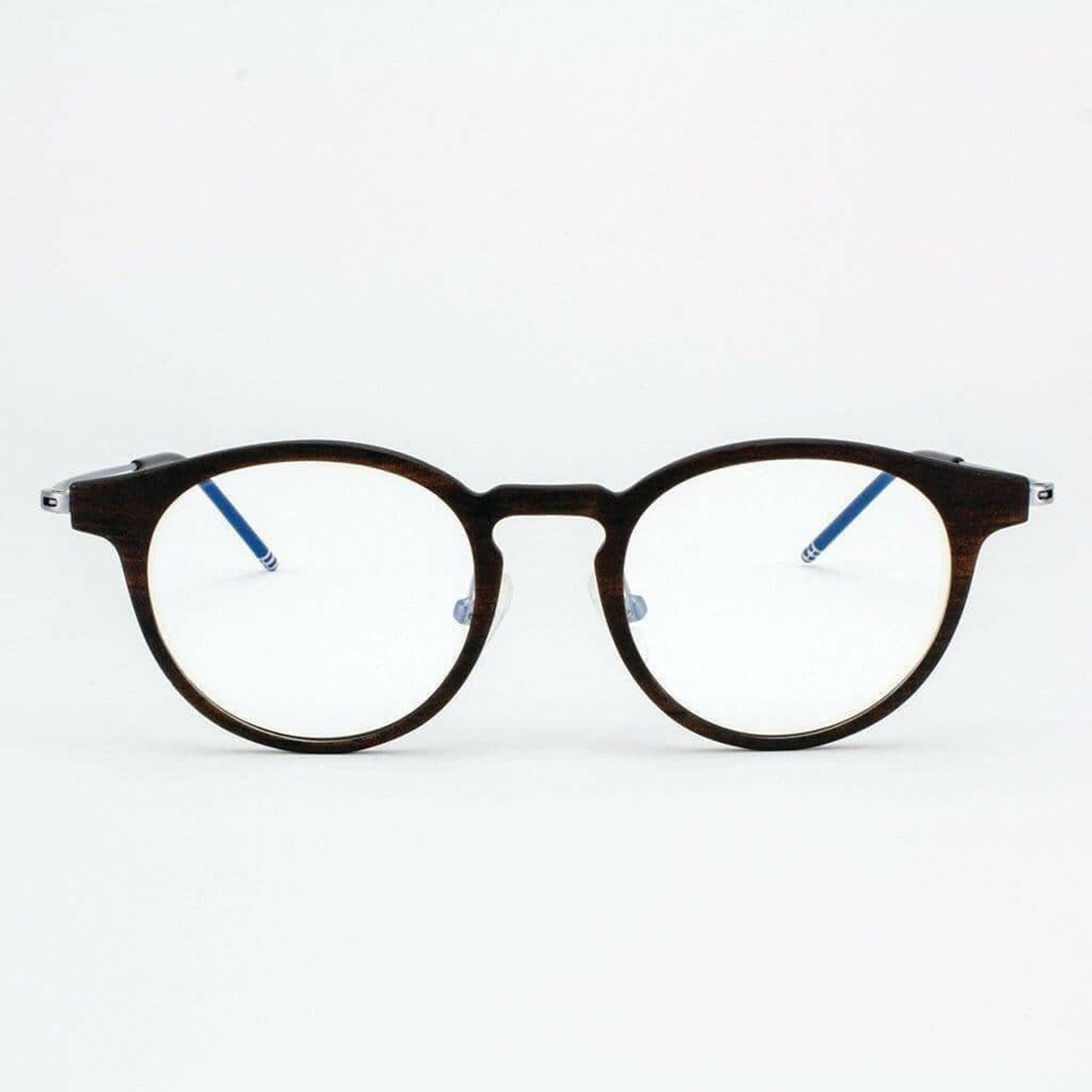 Marion - Featherlight Titanium & Wood Eyeglasses.