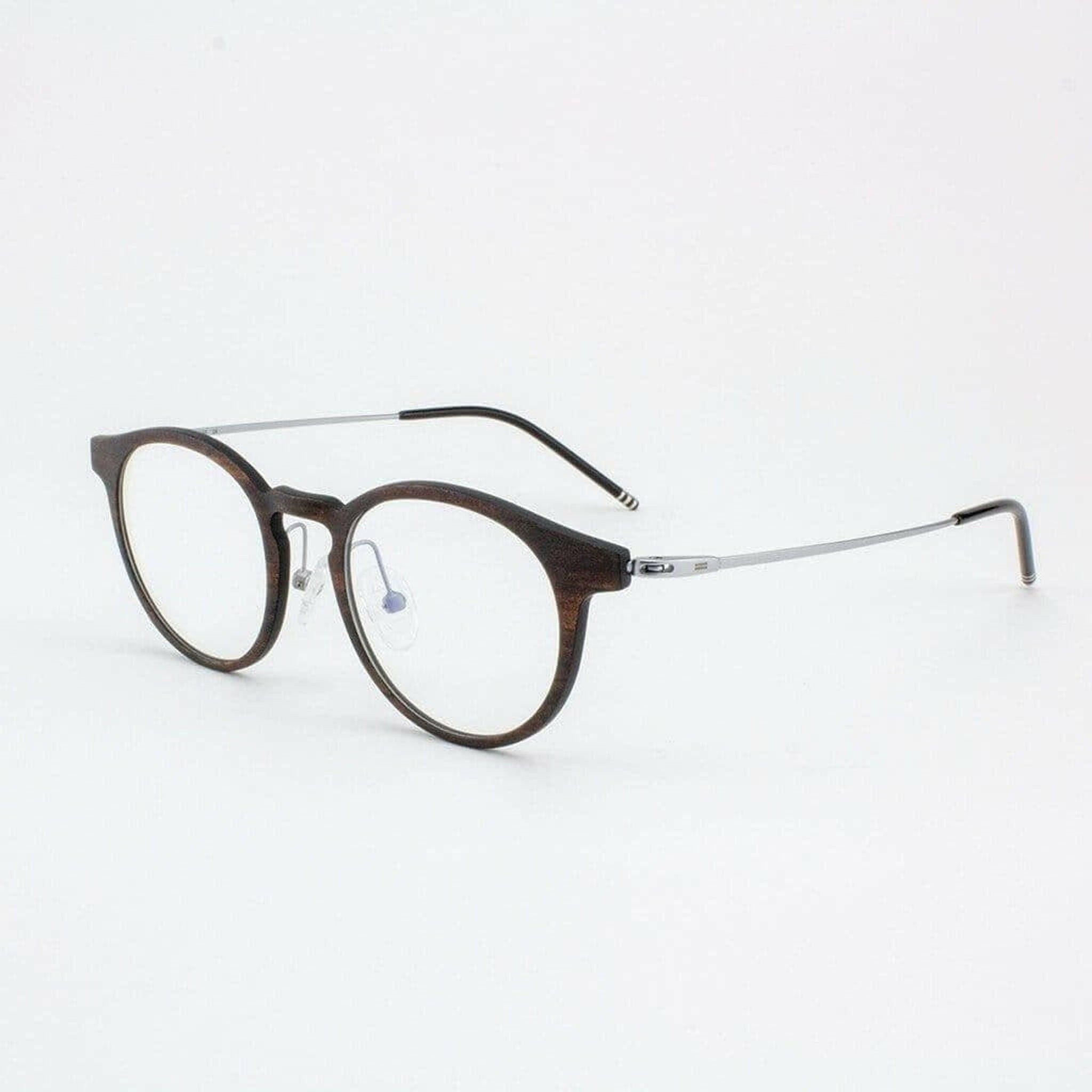 Marion - Featherlight Titanium & Wood Eyeglasses.