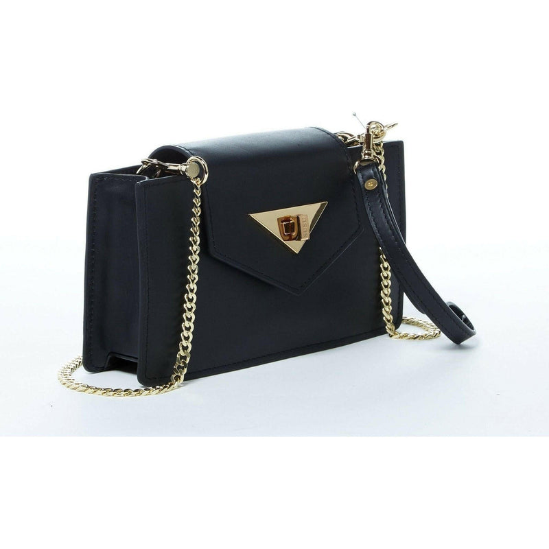 Mary Black Small Crossbody Leather Wristlet