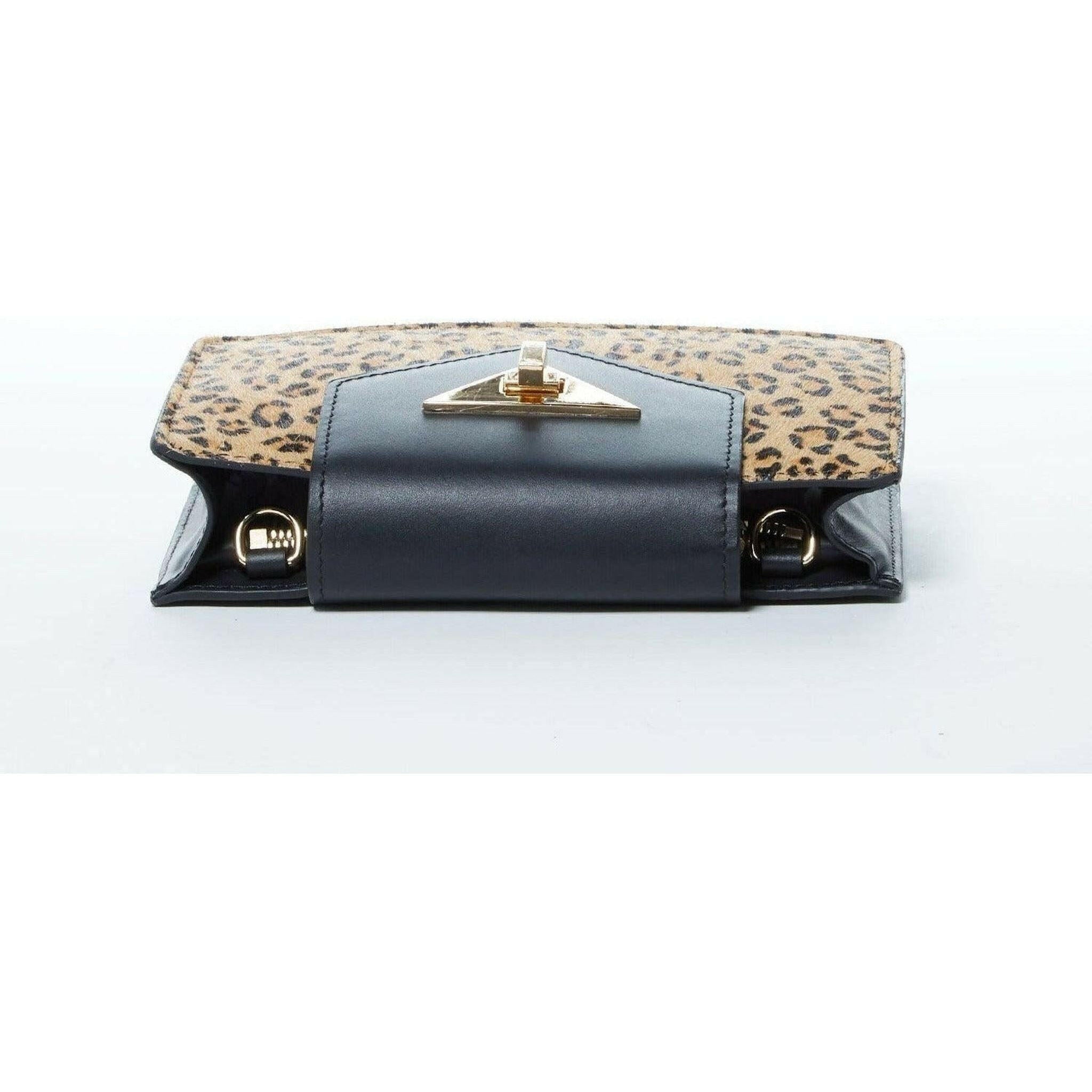 Mary Mini Leopard Leather Wristlet.