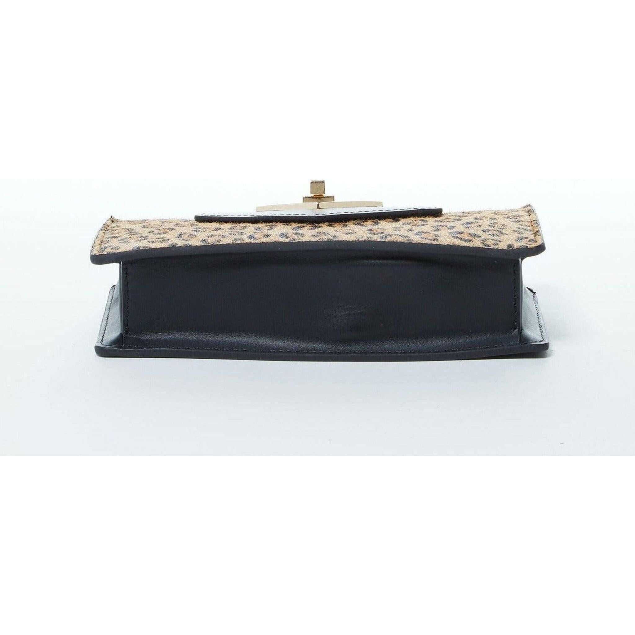 Mary Mini Leopard Leather Wristlet.