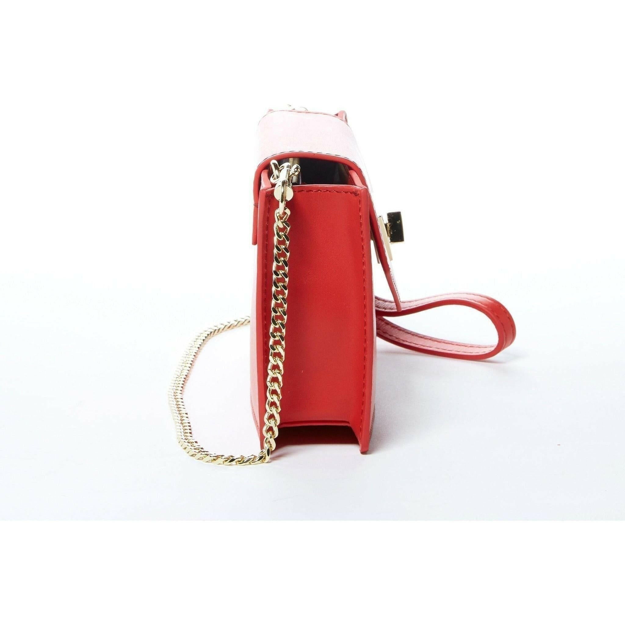 Mary Red Purse Mini Crossbody Bag Leather Wristlet.