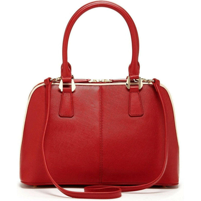 Melissa Saffiano Leather Satchel Bag in Red