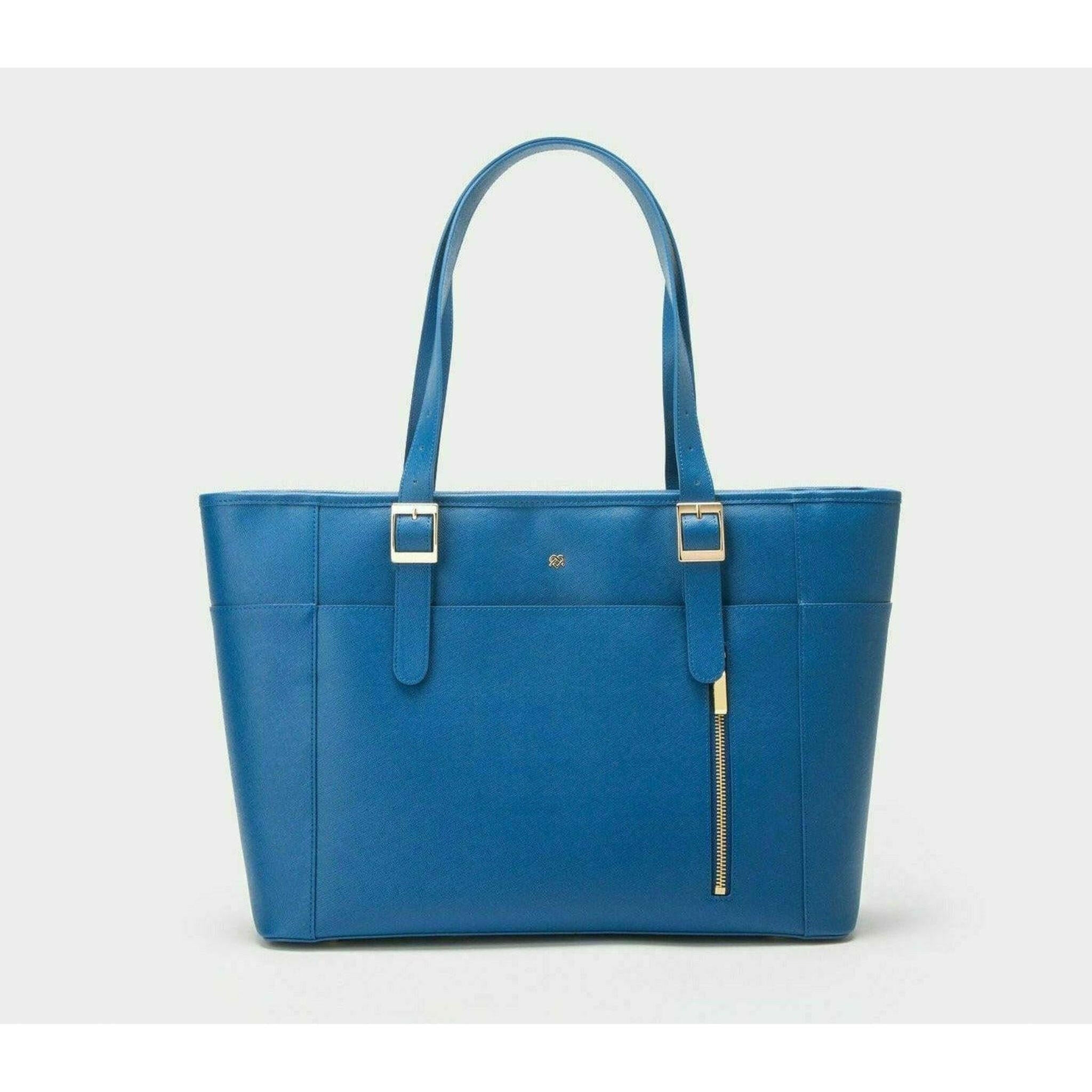 Miley - Blue Vegan Leather Laptop Bag.