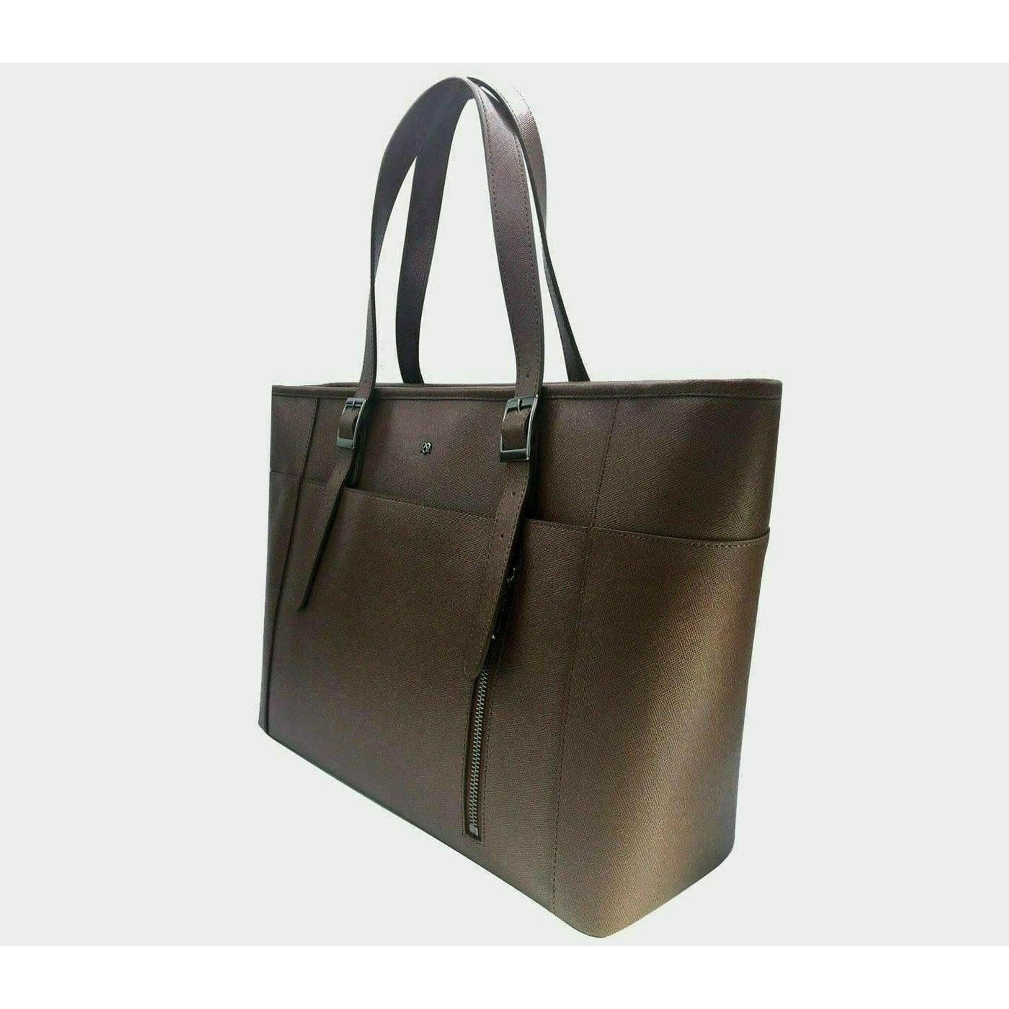 Miley - Chocolate Brown Vegan Leather Laptop Bag.