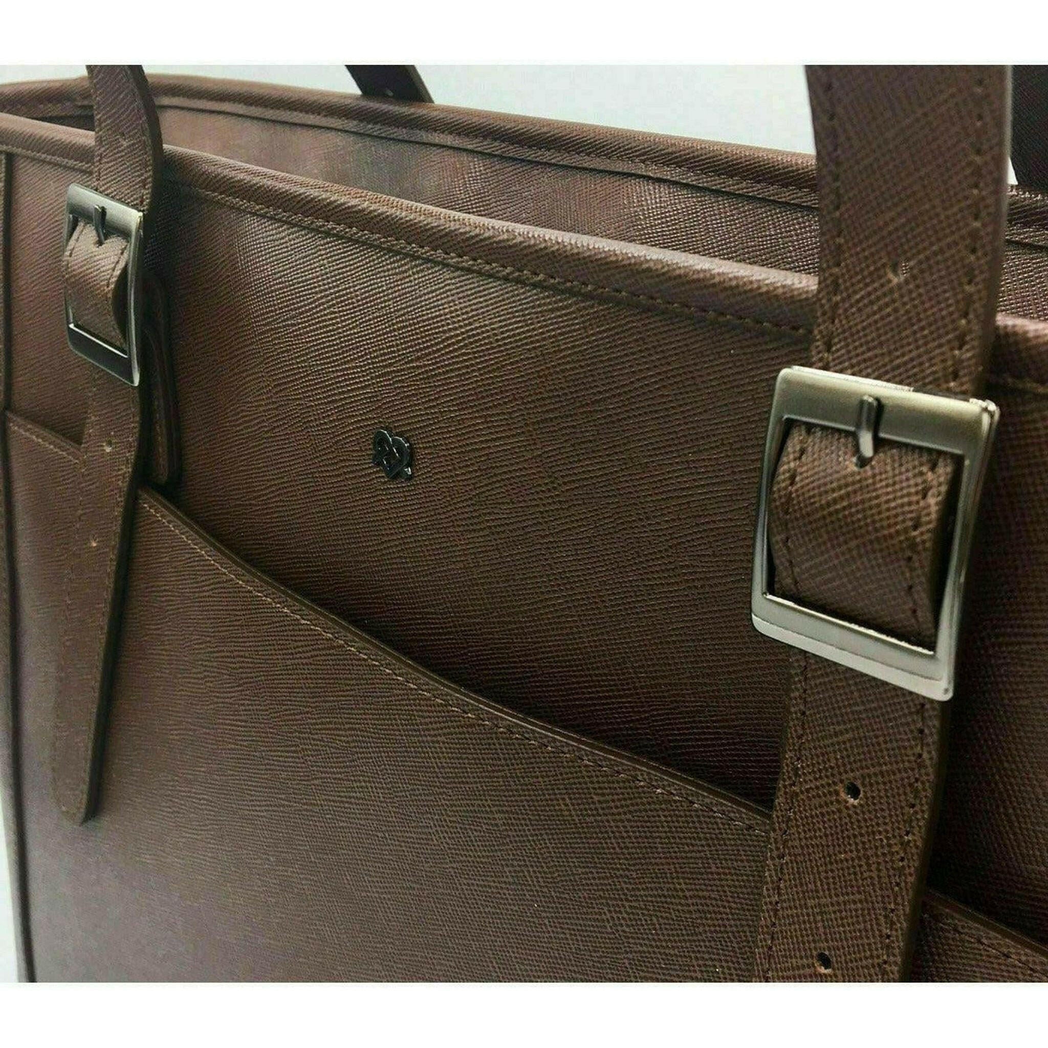 Miley - Chocolate Brown Vegan Leather Laptop Bag.