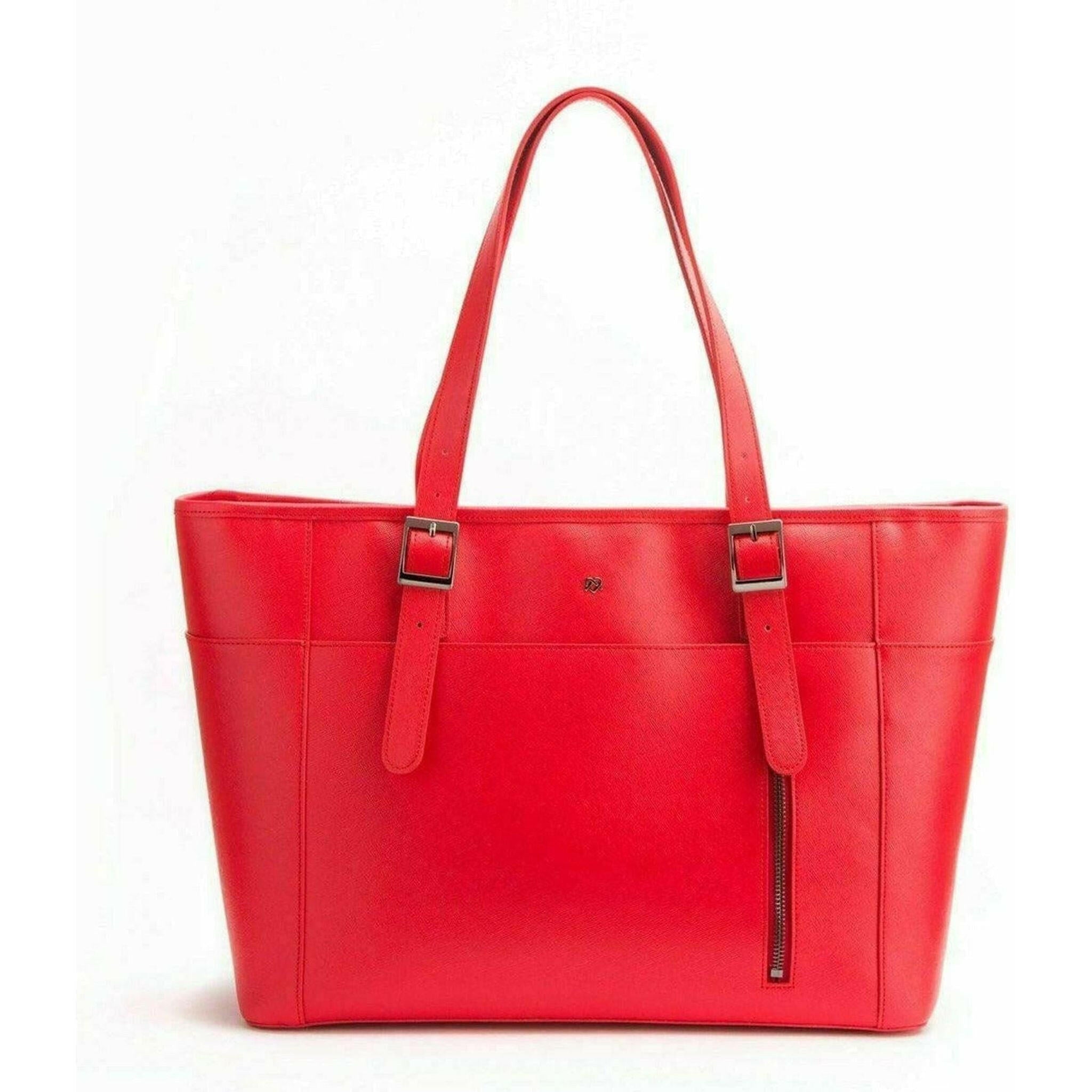 Miley - Red Vegan Leather Laptop Bag.