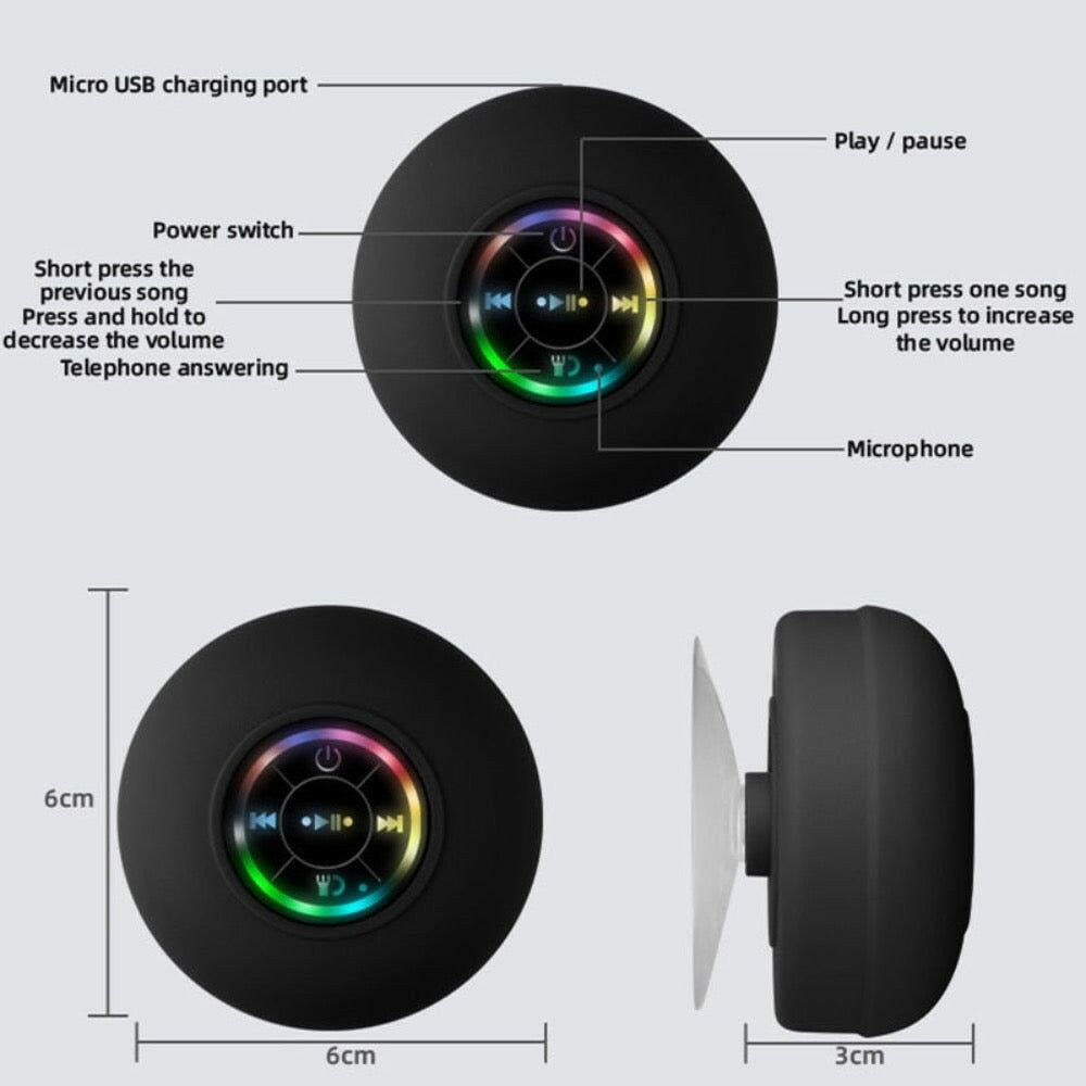 Mini Waterproof RGB Bluetooth Speaker.