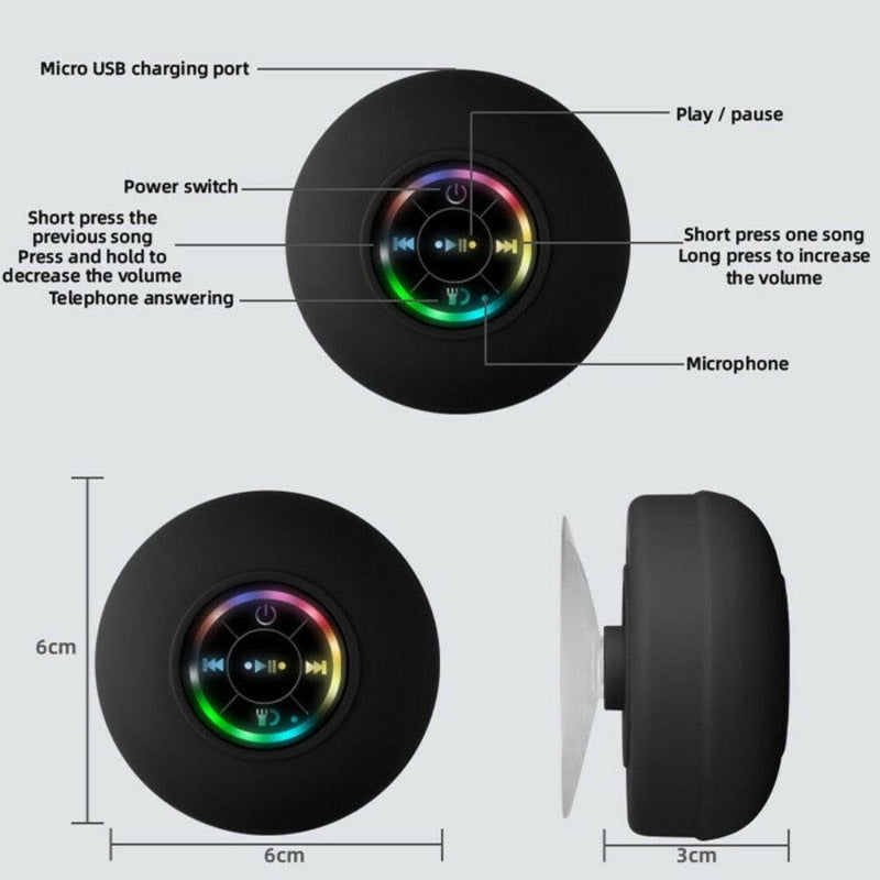 Mini Waterproof RGB Bluetooth Speaker |  quirkitrendz.