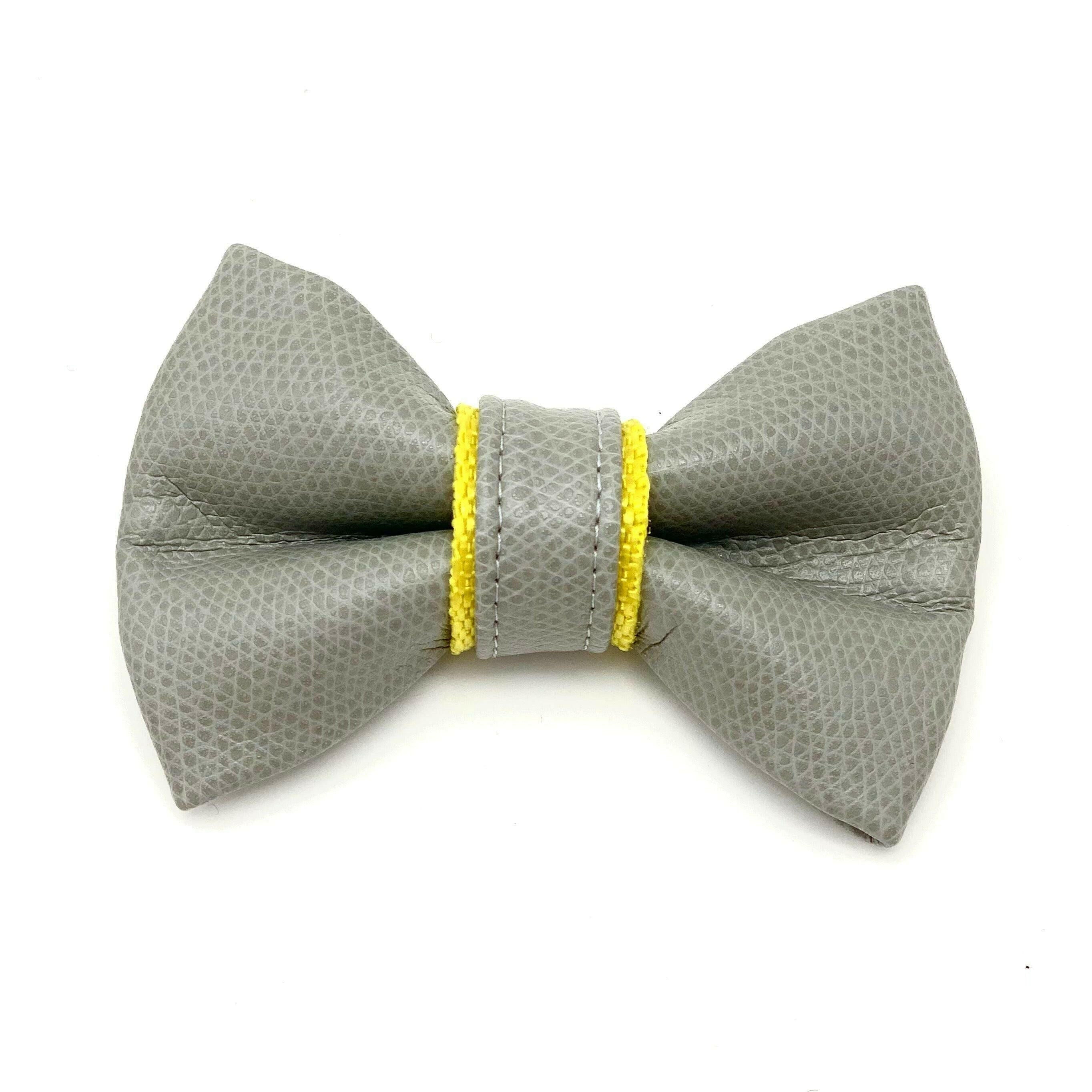 Morning Mist Leather Bow Tie.