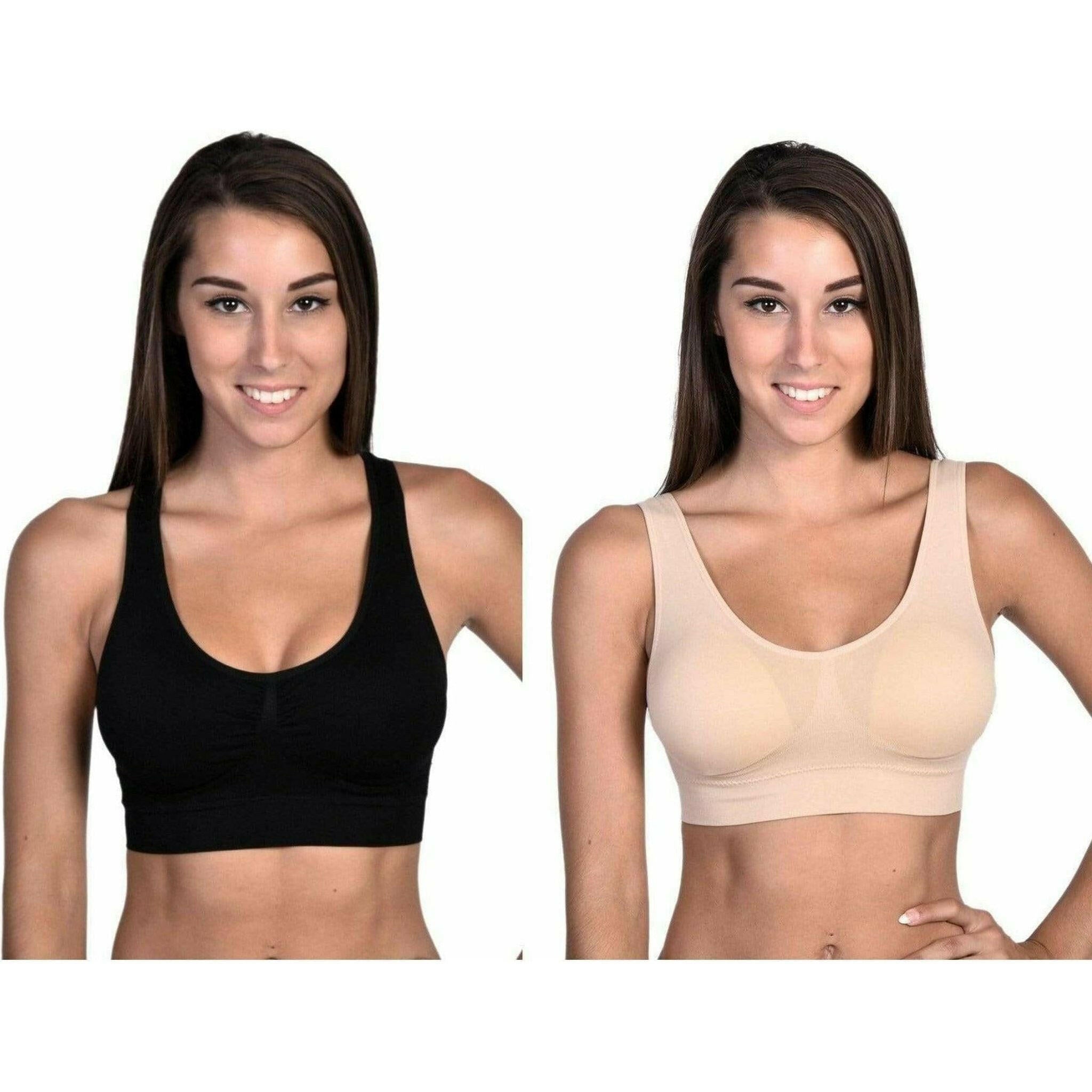 Most Comfortable Bra Top in Black and Nude - 2 Pack.