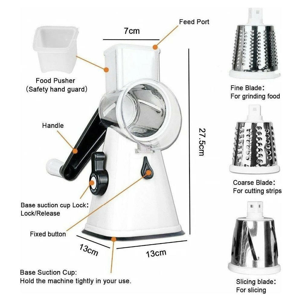 Multi-functional Stainless Steel Kitchen Slicer Grater Kit.