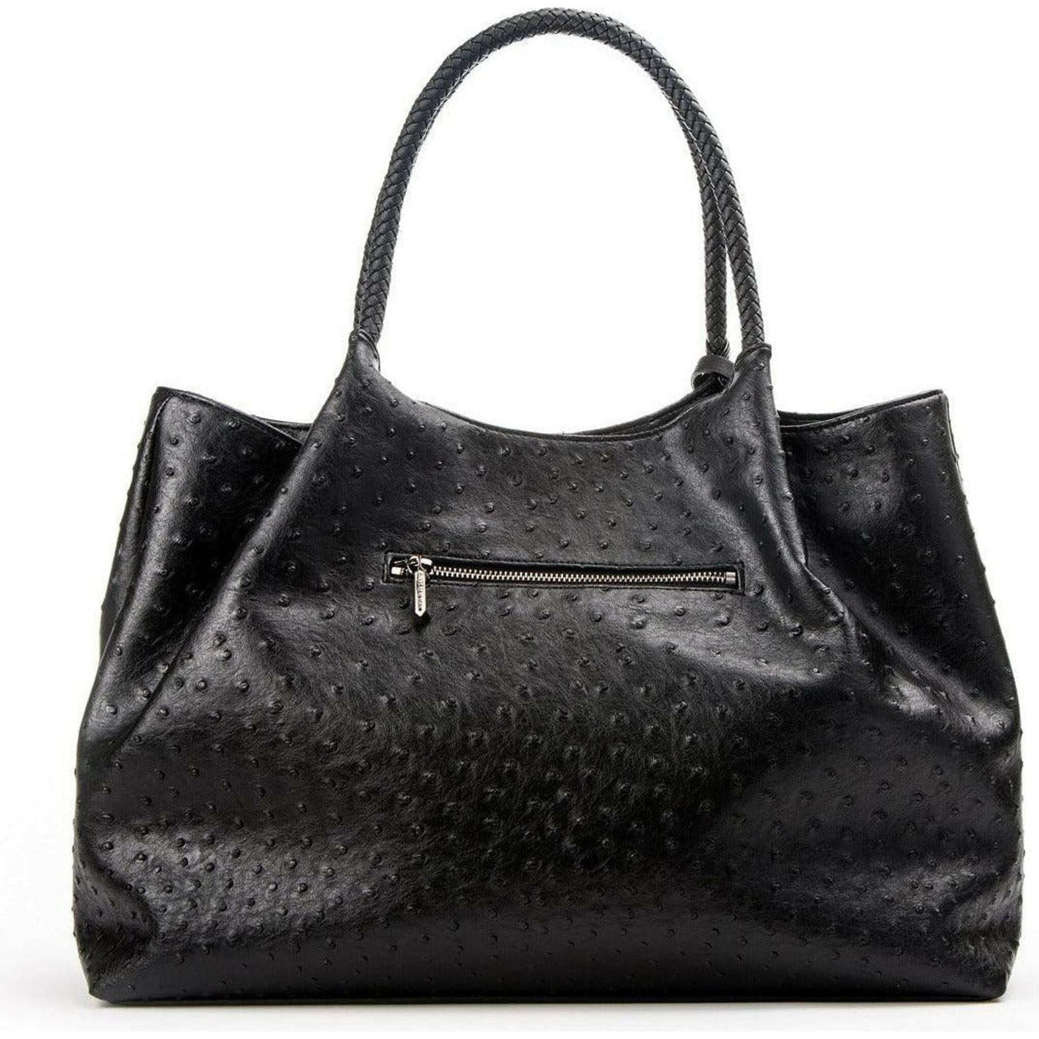 Naomi - Black Vegan Leather Tote Bag.