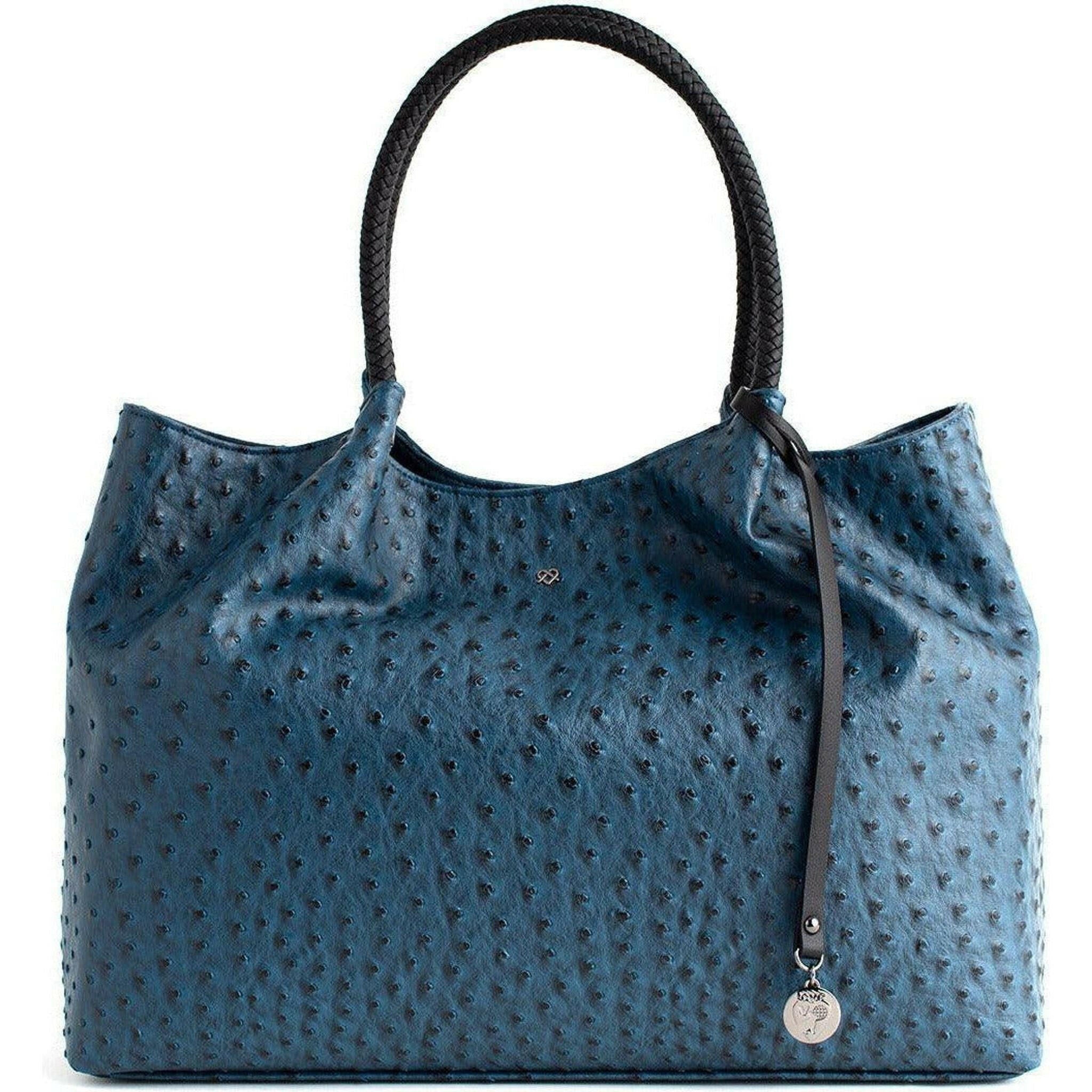 Naomi - Navy Vegan Leather Tote Bag.