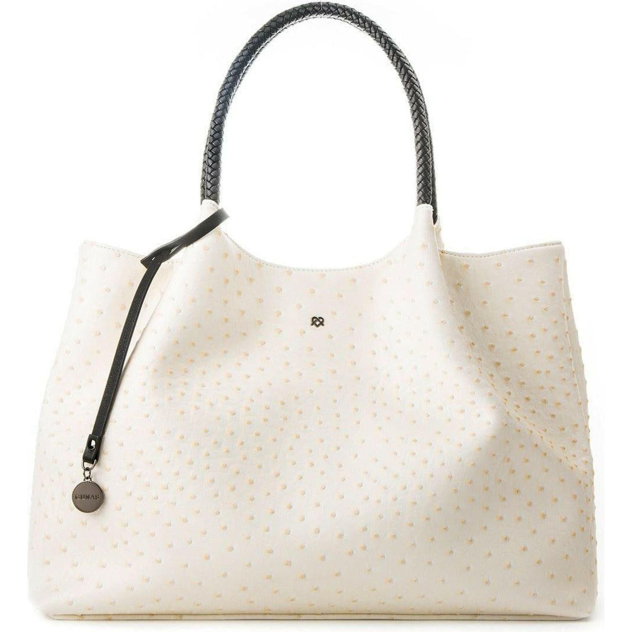 Naomi - White Vegan Leather Tote Bag.