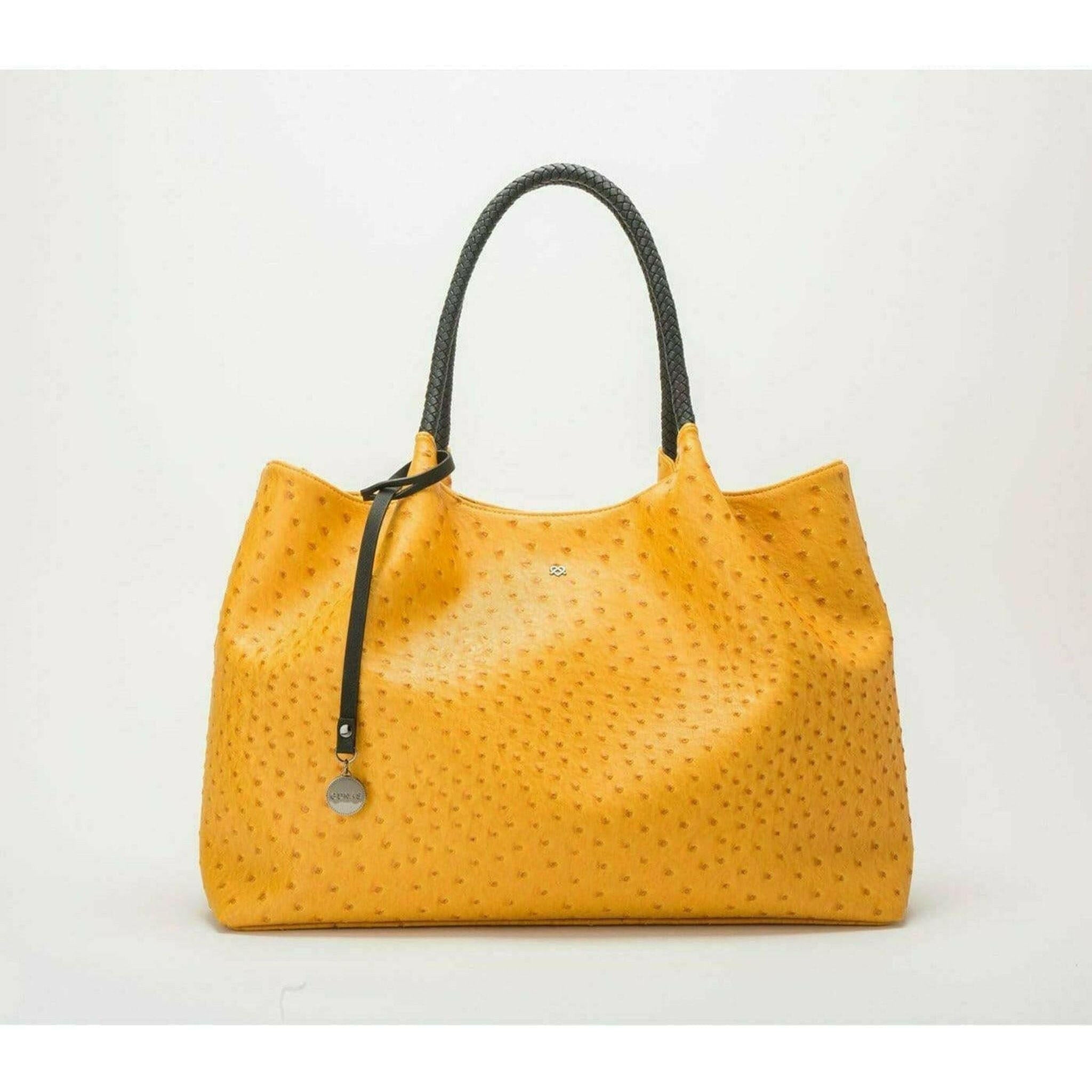 Naomi - Yellow Vegan Leather Tote Bag.