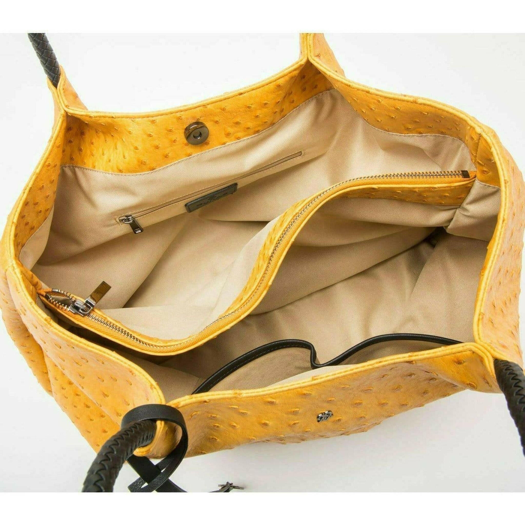 Naomi - Yellow Vegan Leather Tote Bag.