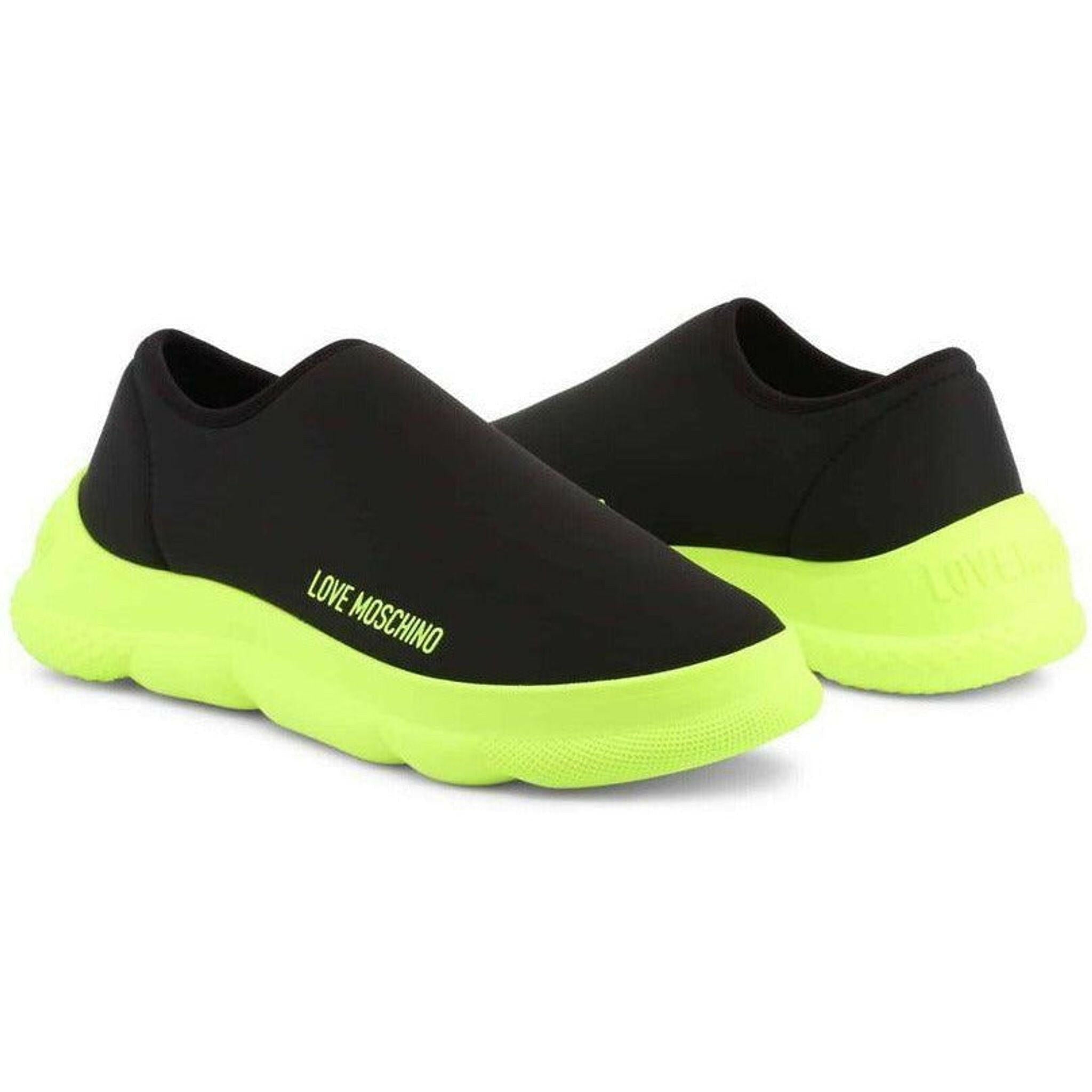 Neon Green Slip-On Shoes.