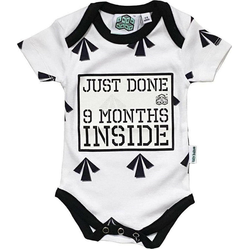 Newborn Arrows Black & White Short Romper Just Done 9 Months Inside®