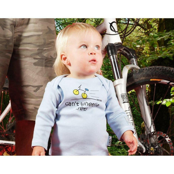 Newborn Gift for Baby Boy Cyclist - Can't Wheelie Yet