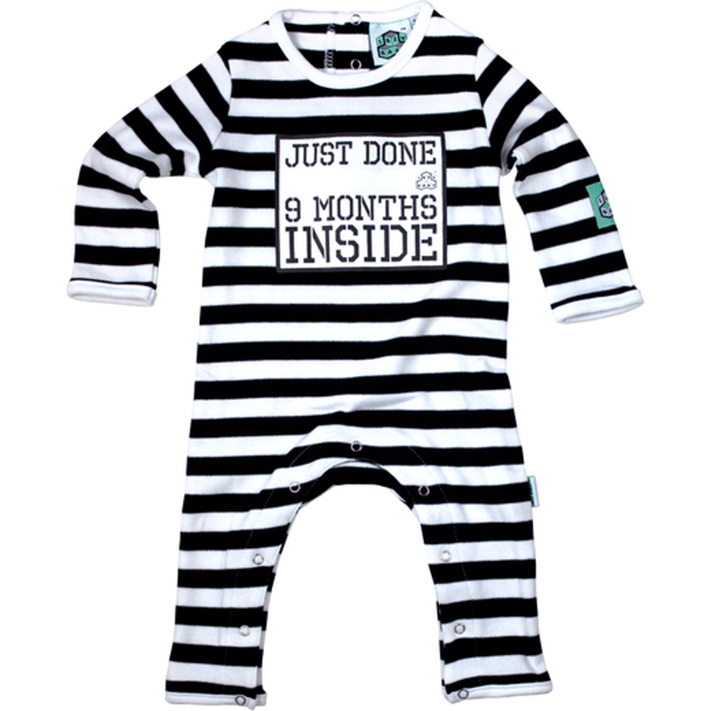 Newborn Long Sleeves Striped Romper & Hat Just Done 9 Months Inside®