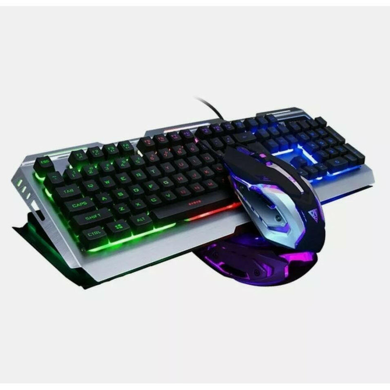 Ninja Dragon Metallic Silver Mechanical Gaming Keyboard and Mouse Set |  quirkitrendz.