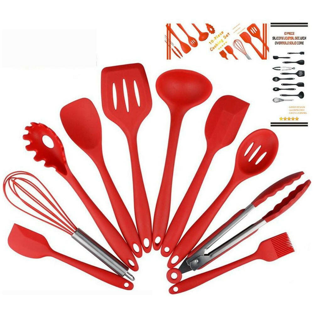 Non Stick Silicone Utensils Premium Heat Resistant Set.