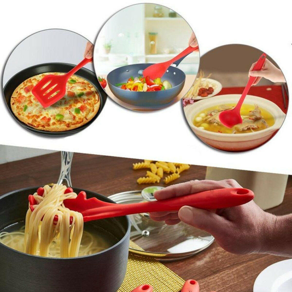 Non Stick Silicone Utensils Premium Heat Resistant Set.