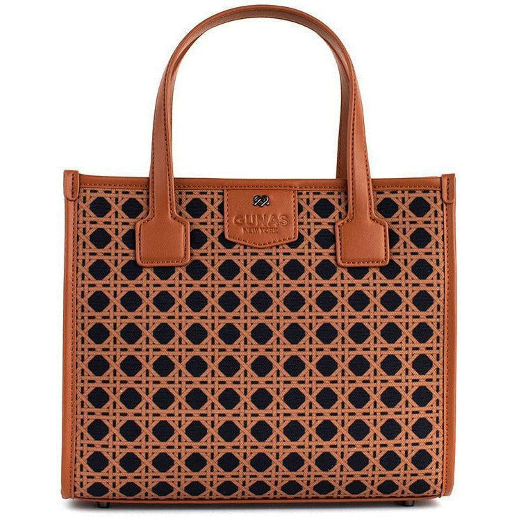 Oasis - Black & Brown Basket Vegan Canvas Bag.