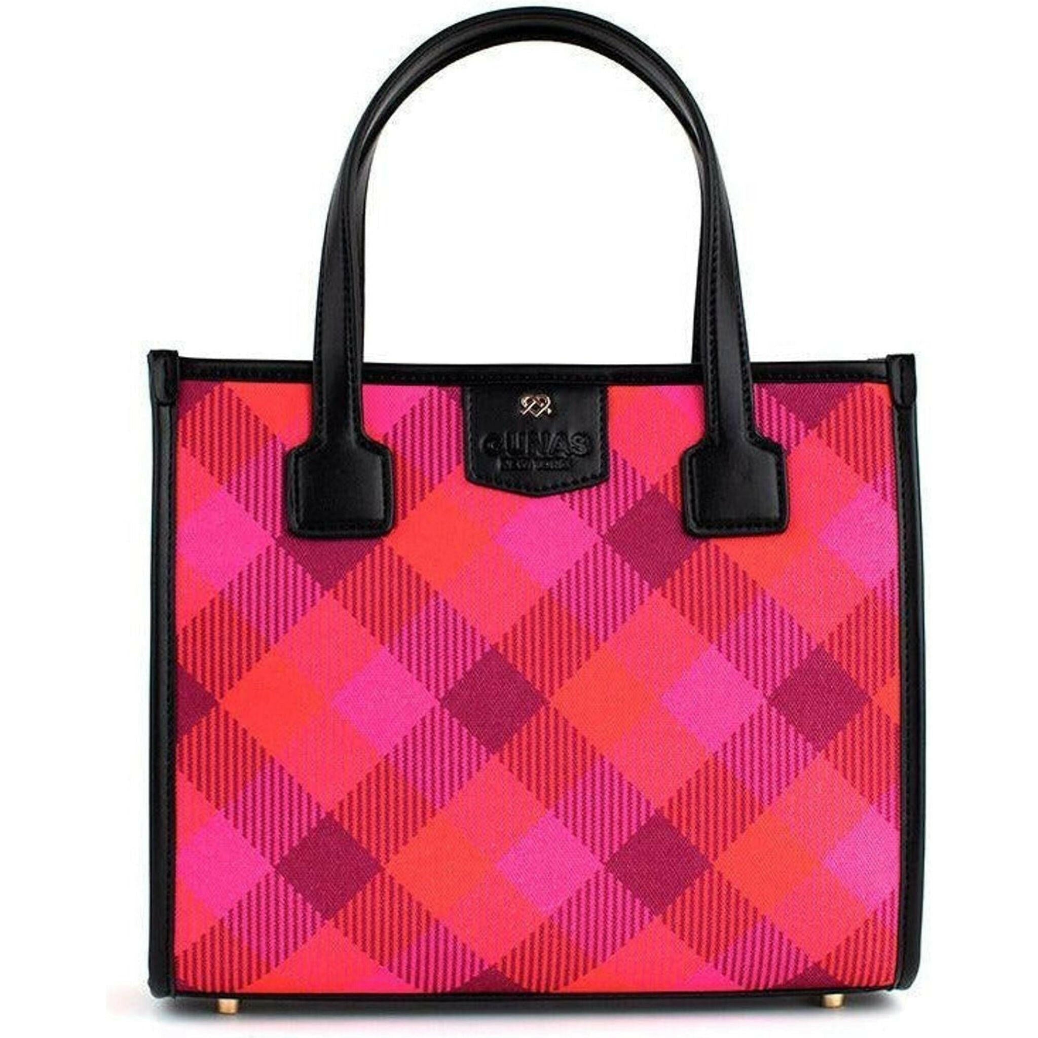 Oasis - Red Tartan Vegan Canvas Bag.