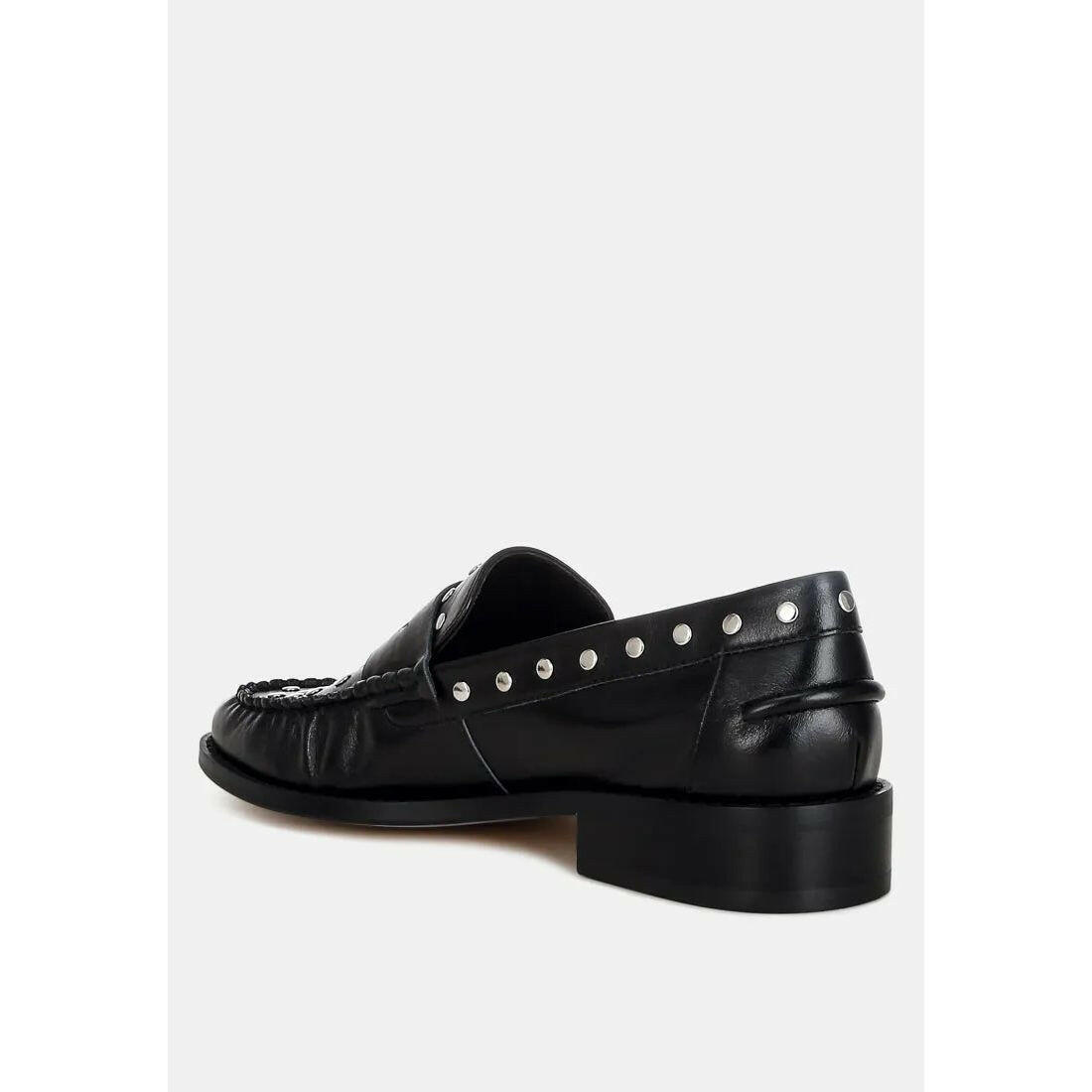 Oglavia Studs Embellished Leather Loafers.