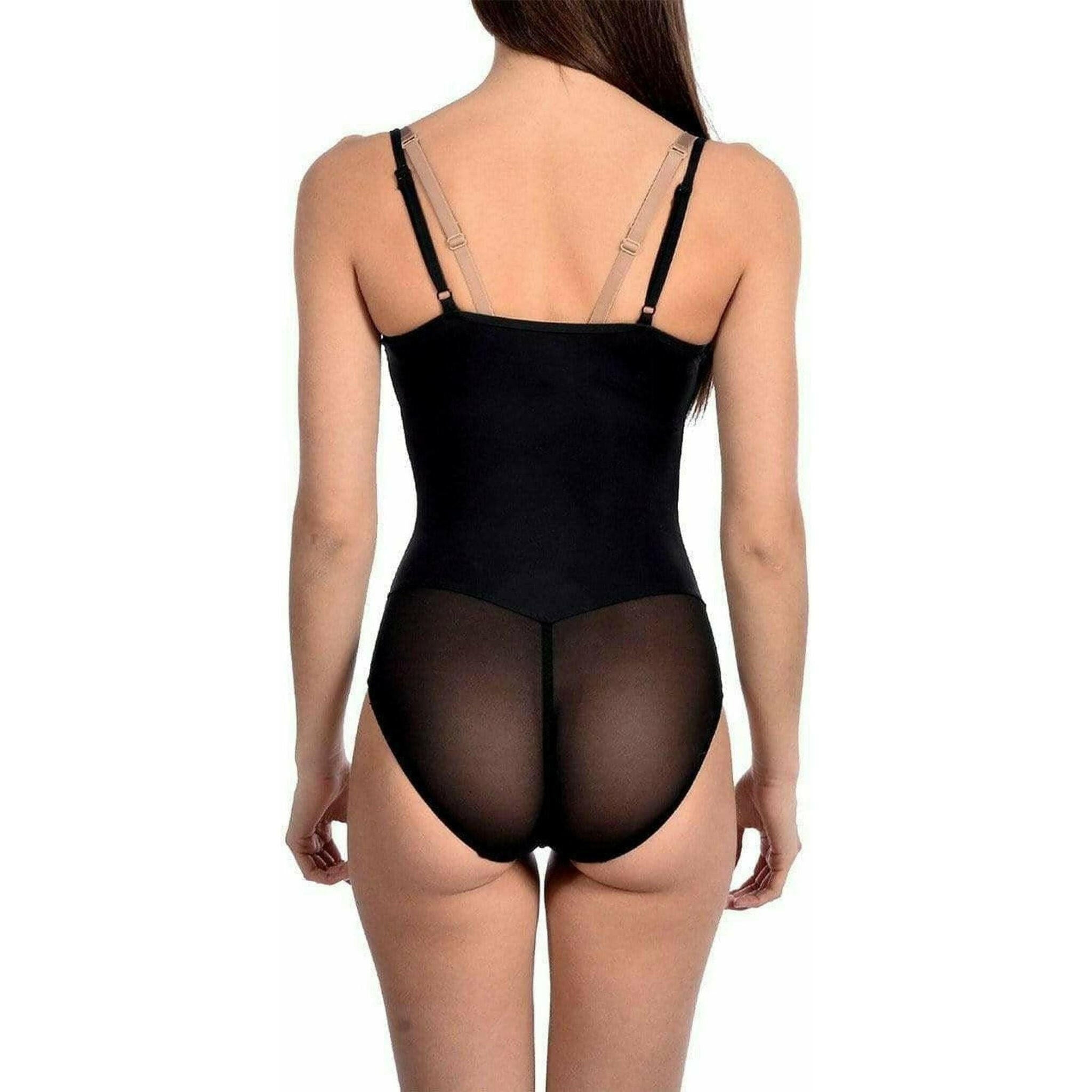 Open Bust Bodysuit Shaper in Black.