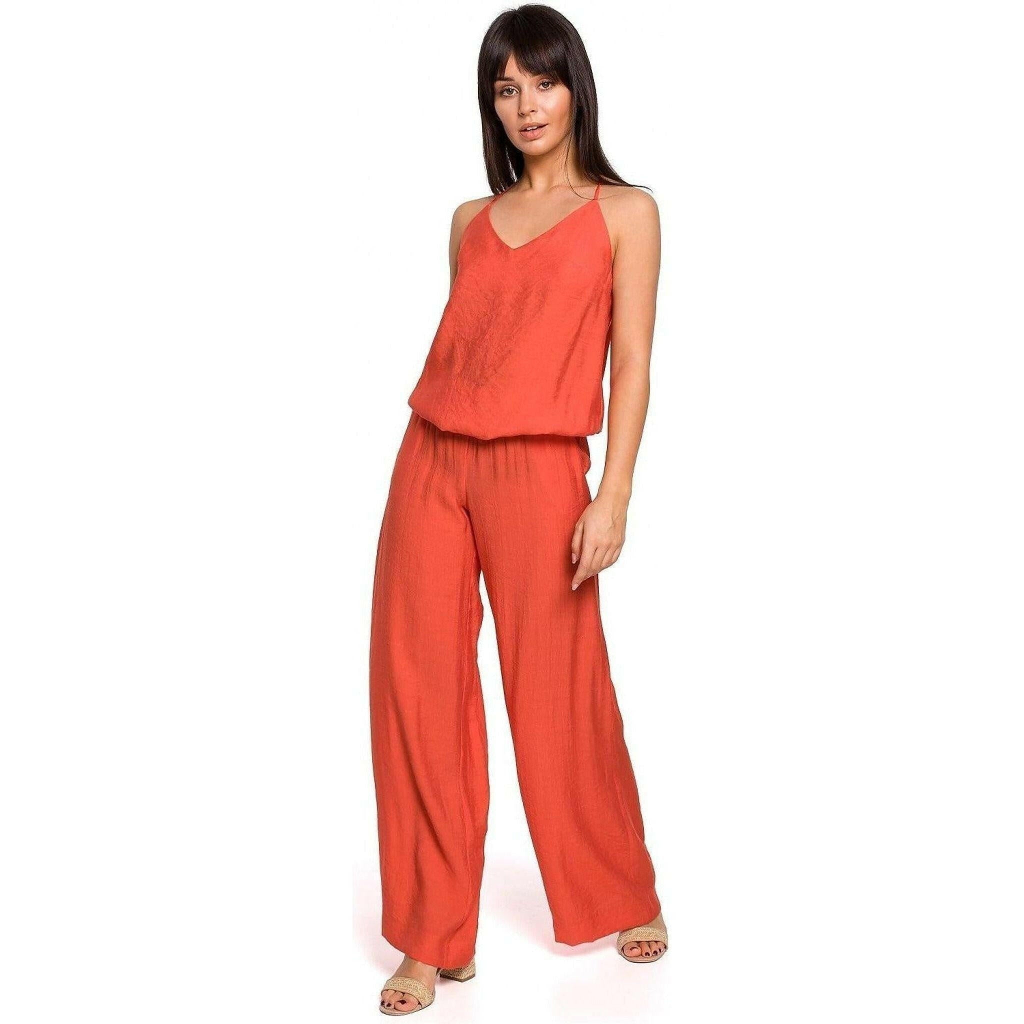 Orange Strap Jumpsuit.