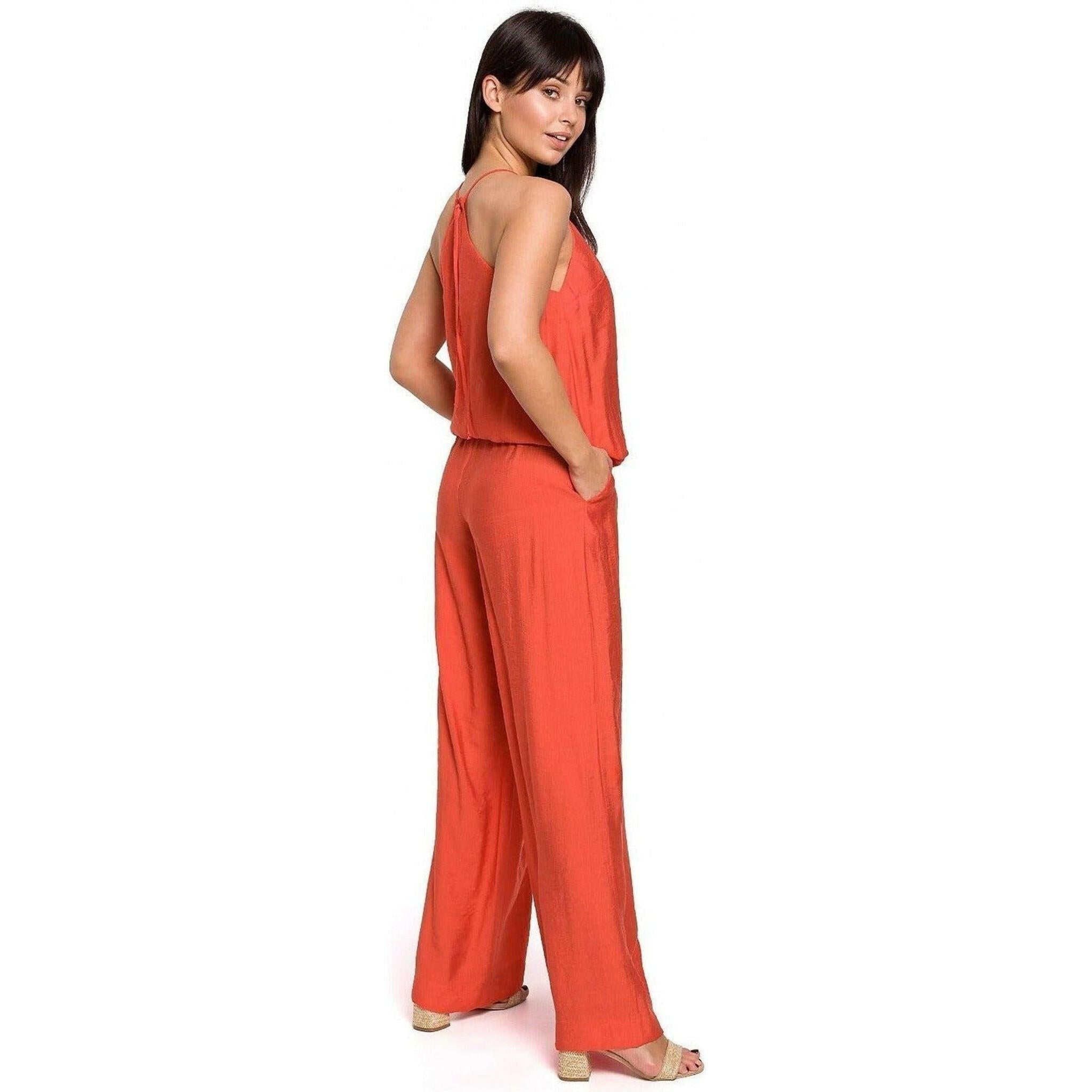 Orange Strap Jumpsuit.